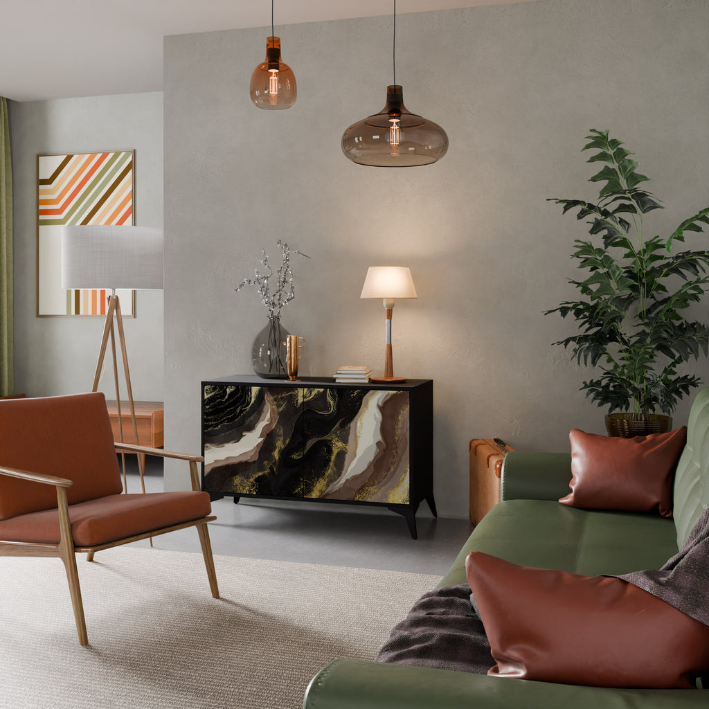 GOLD DUST 2-Door Sideboard in Black Finish