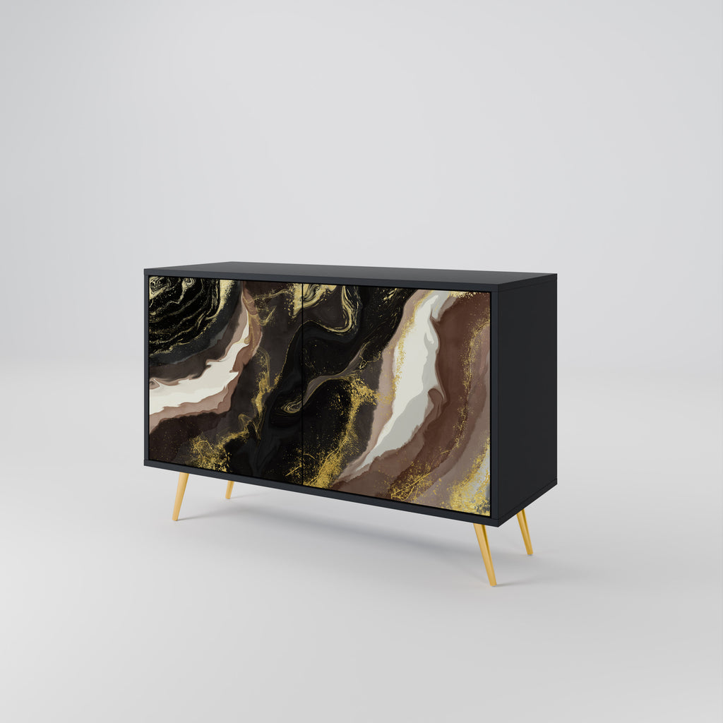GOLD DUST 2-Door Sideboard in Black Finish