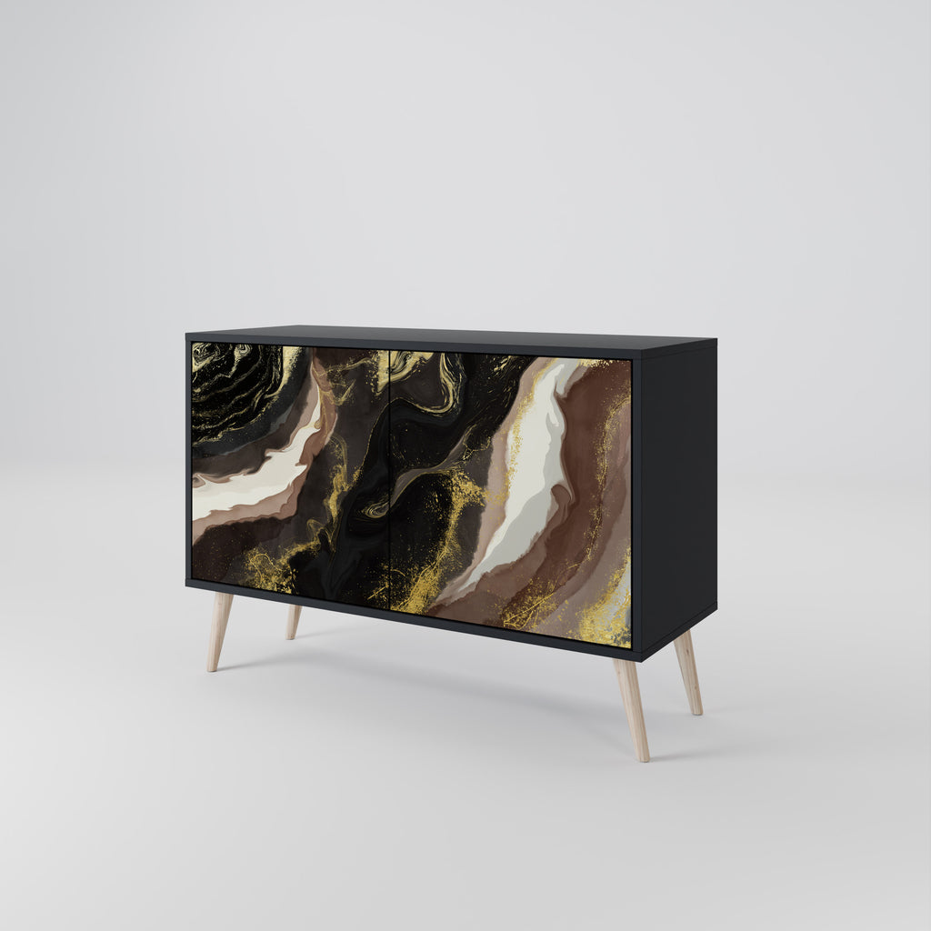 GOLD DUST 2-Door Sideboard in Black Finish