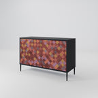 PAINTED SQUARES 2-Door Sideboard in Black Finish