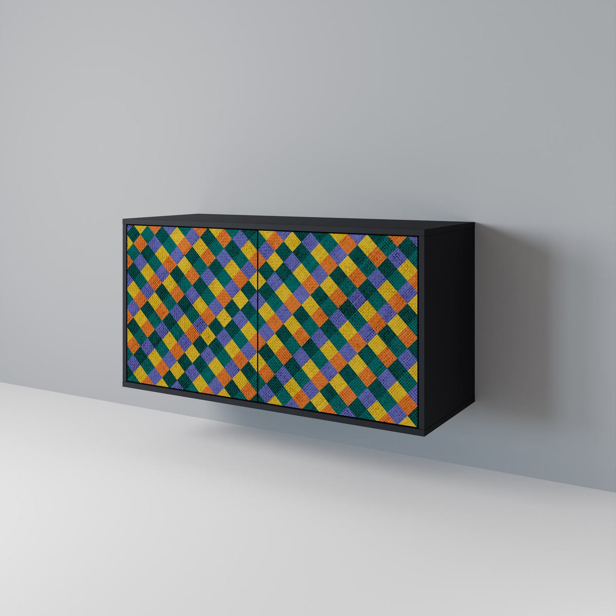 PAINTED SQUARES MIX Aparador de 2 Puertas