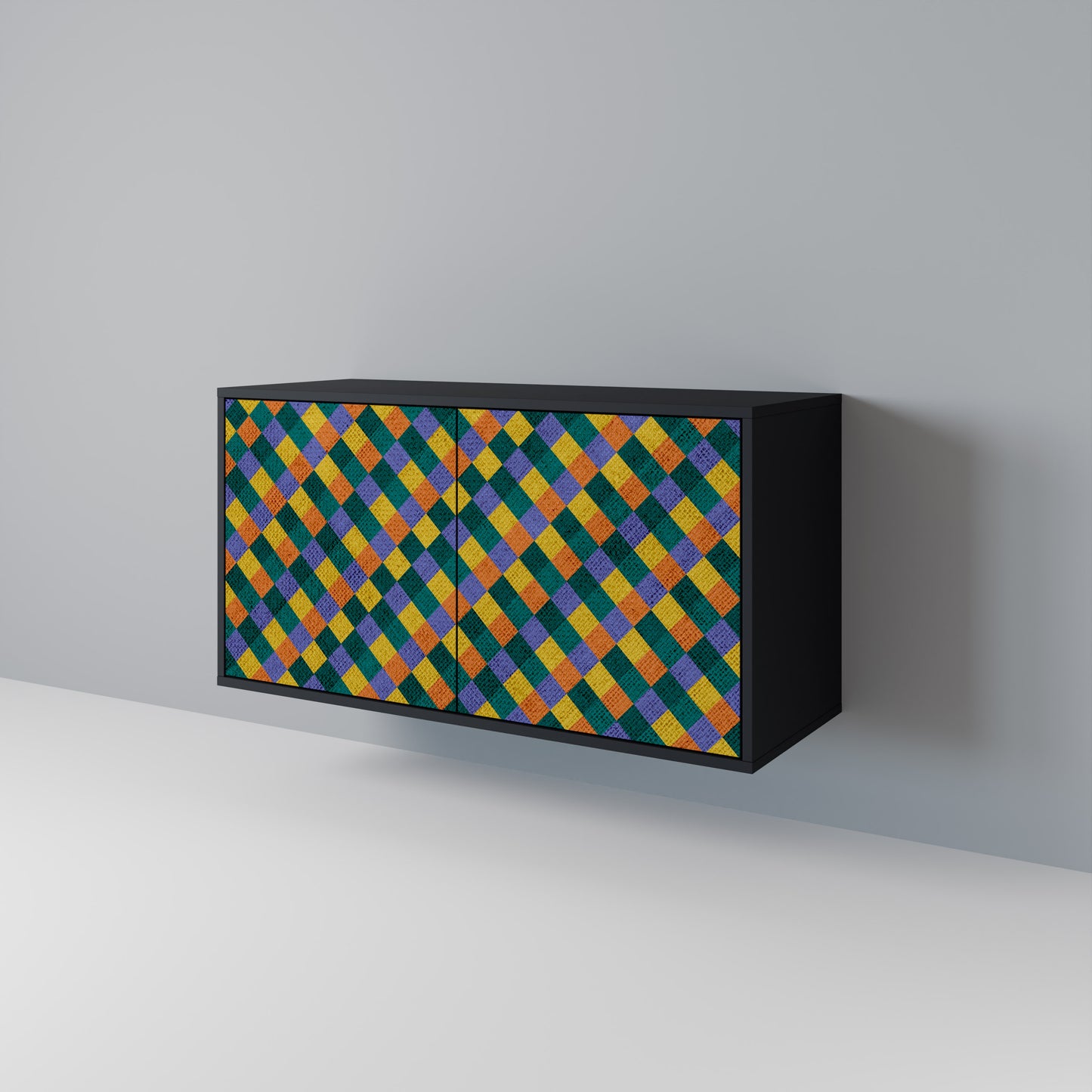 PAINTED SQUARES MIX Aparador de 2 Puertas