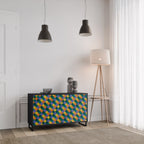 PAINTED SQUARES MIX 2-Door Sideboard in Black Finish