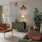 PAINTED SQUARES MIX 2-Door Sideboard in Black Finish