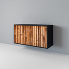 NATURAL WOOD 2-Door Sideboard in Black Finish