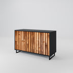 NATURAL WOOD 2-Door Sideboard in Black Finish