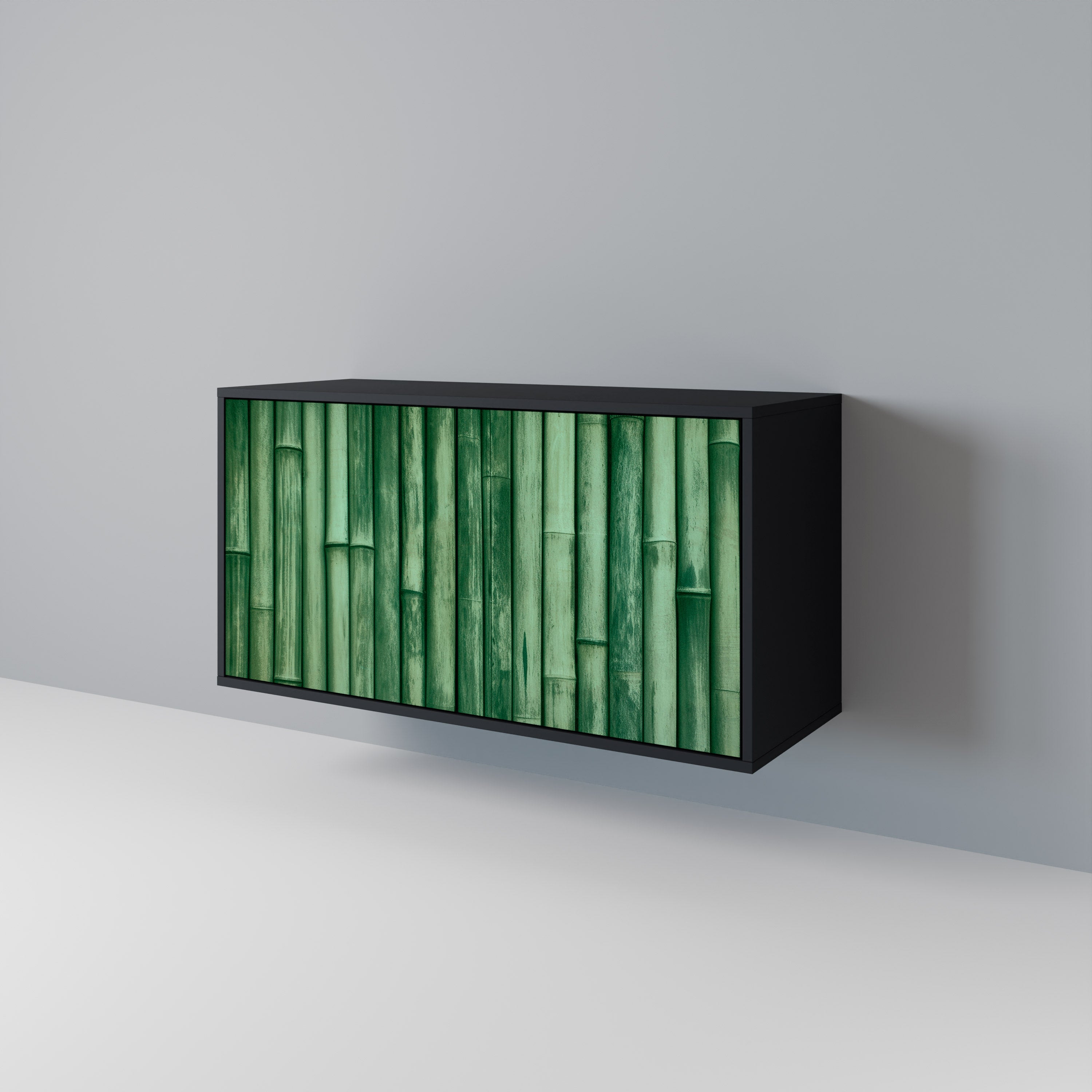 NATURAL GREEN 2-Door Sideboard in Black Finish