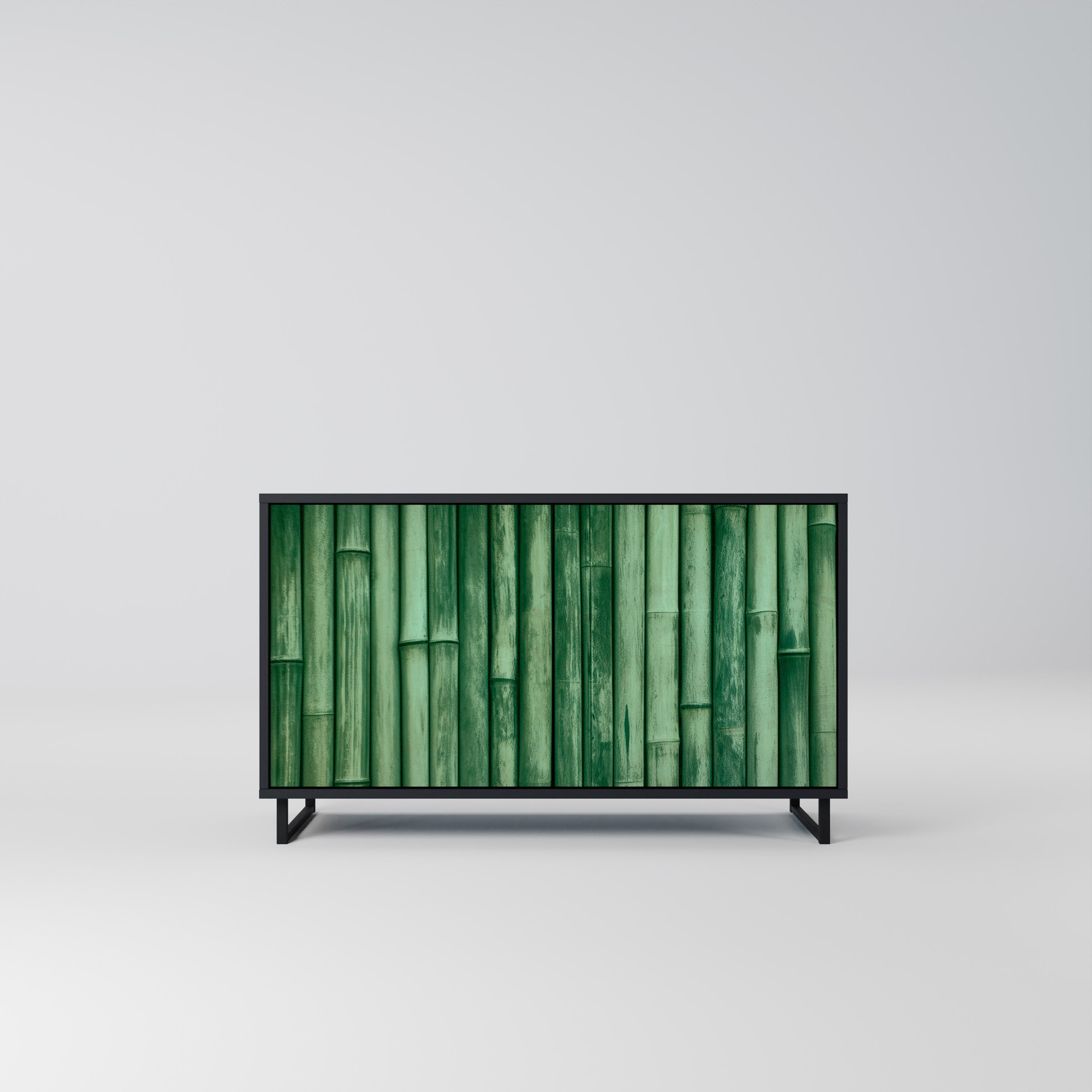 NATURAL GREEN 2-Door Sideboard in Black Finish