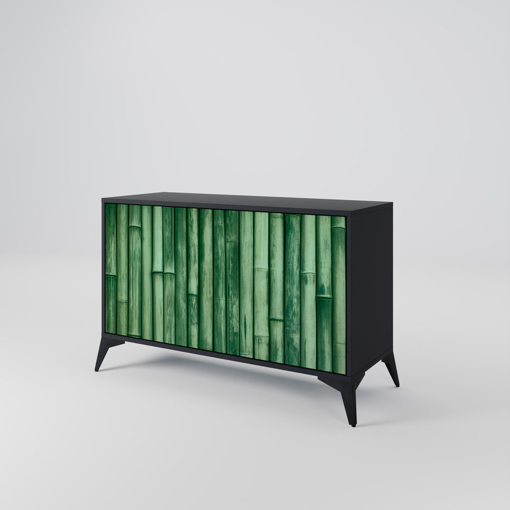 NATURAL GREEN 2-Door Sideboard in Black Finish