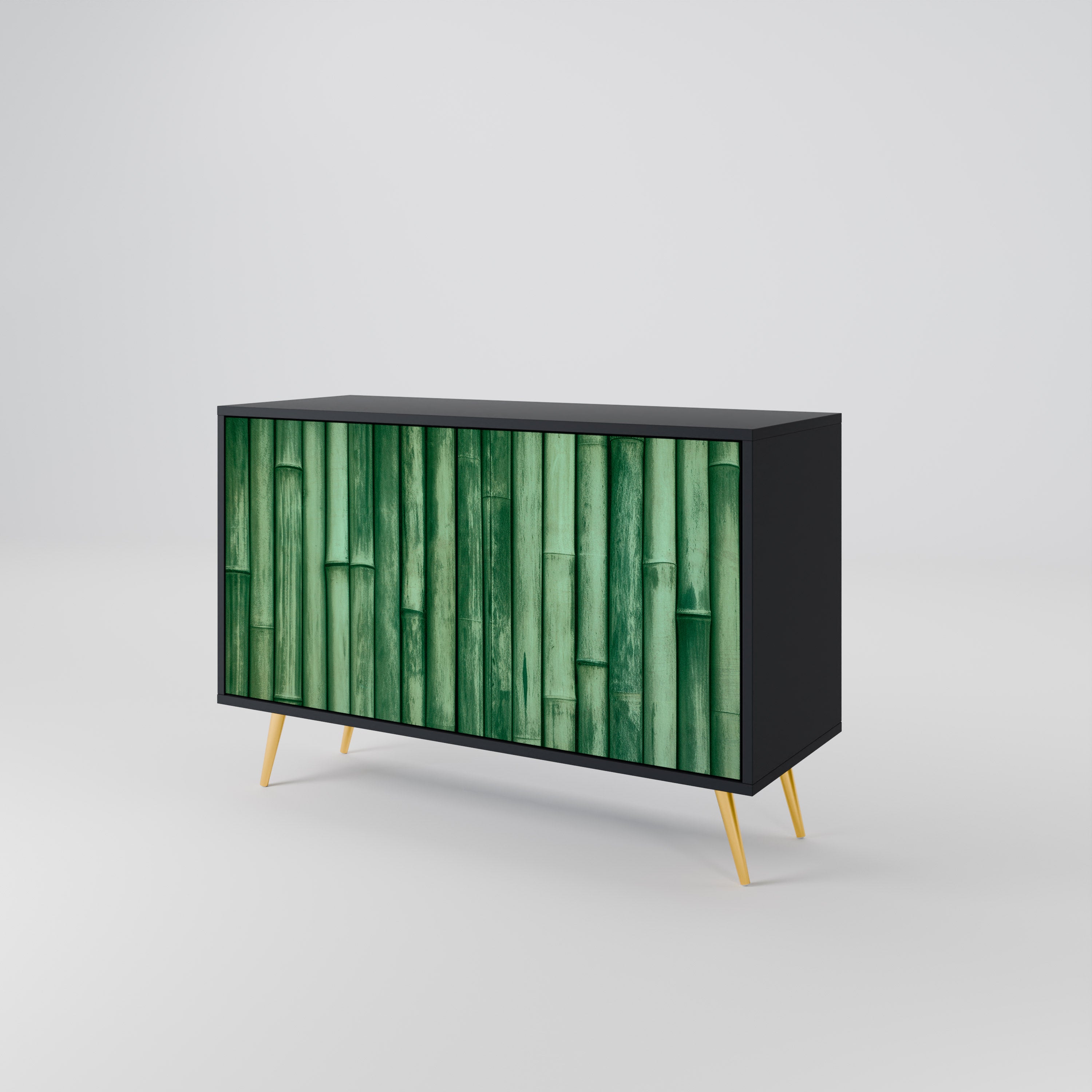 NATURAL GREEN 2-Door Sideboard in Black Finish
