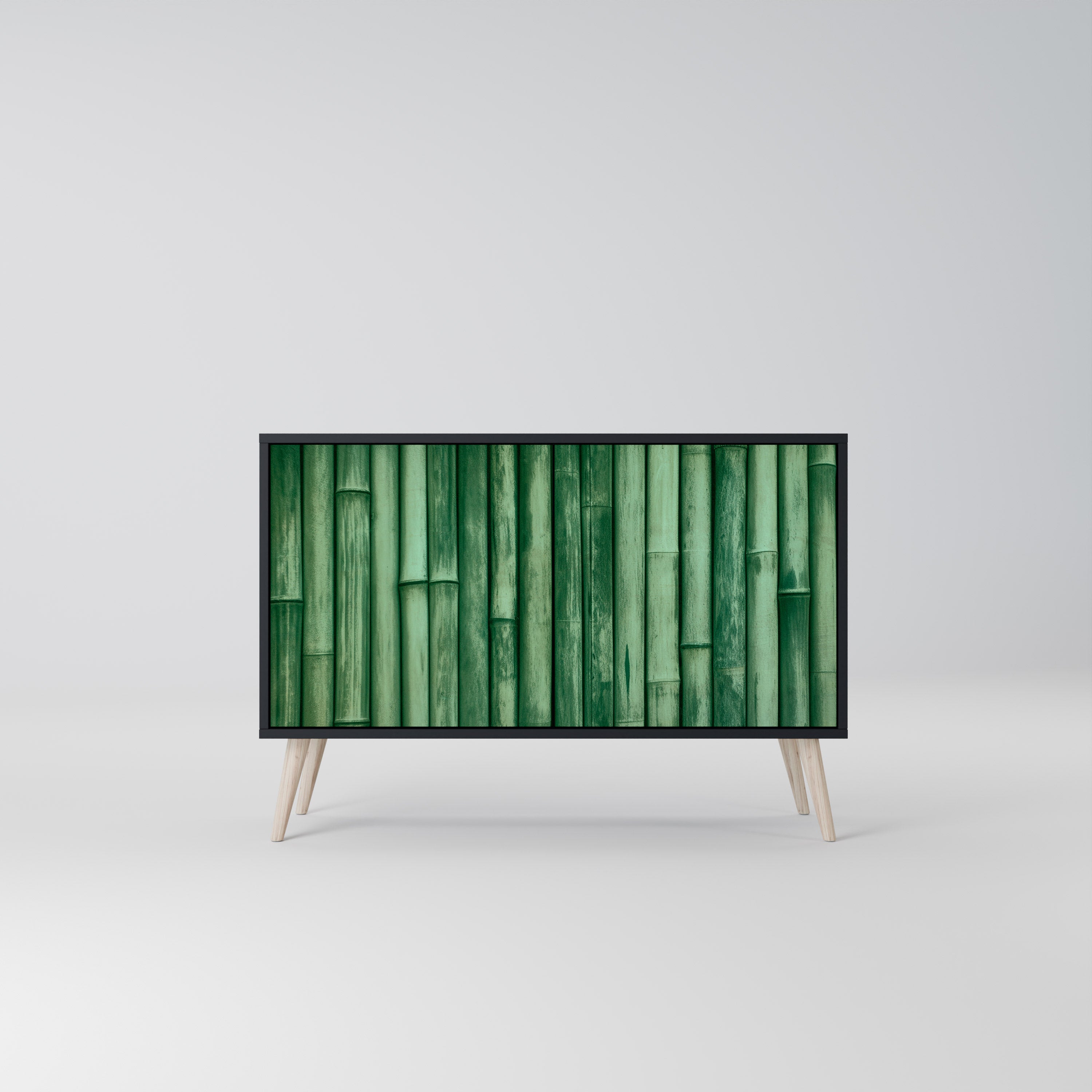 NATURAL GREEN 2-Door Sideboard in Black Finish