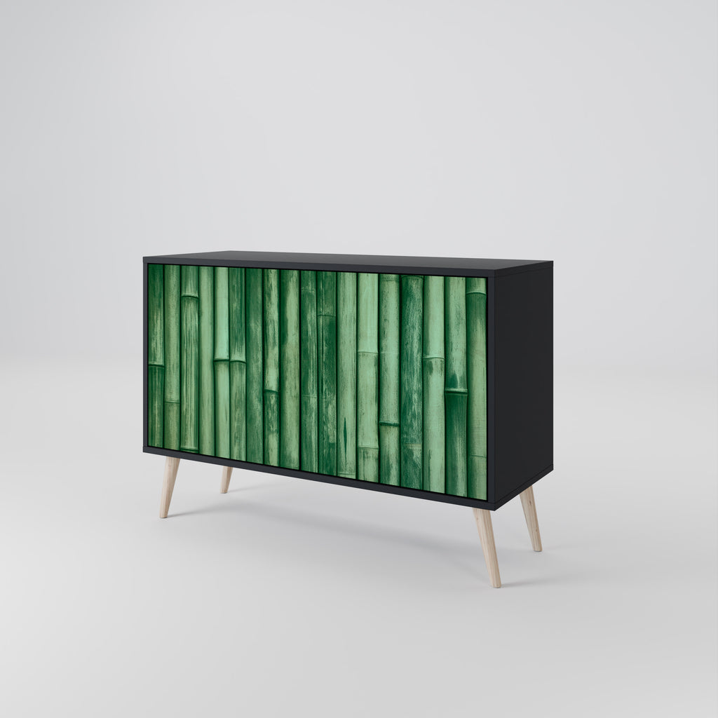 NATURAL GREEN 2-Door Sideboard in Black Finish