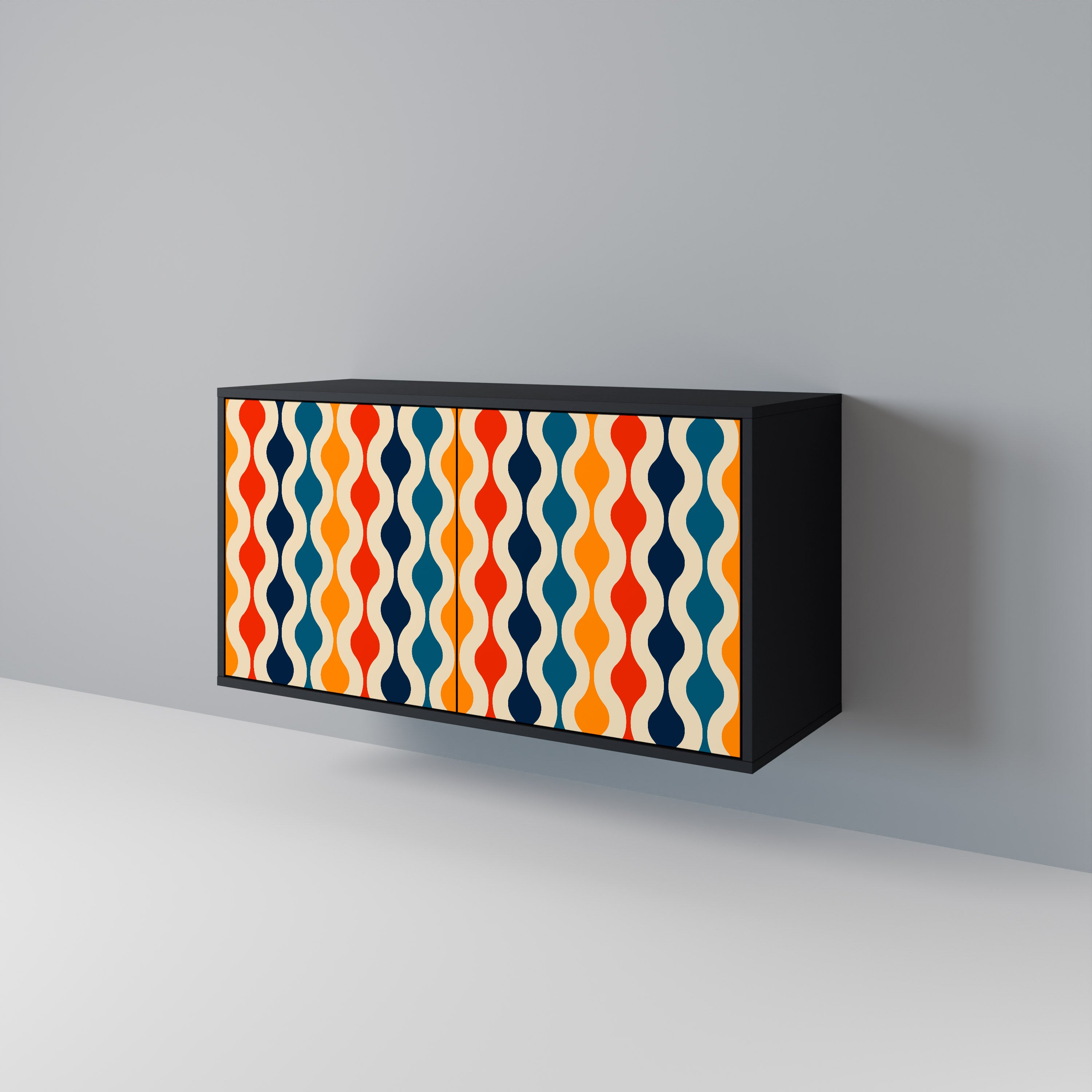 COLORFUL NOSTALGIA 2-Door Sideboard in Black Finish