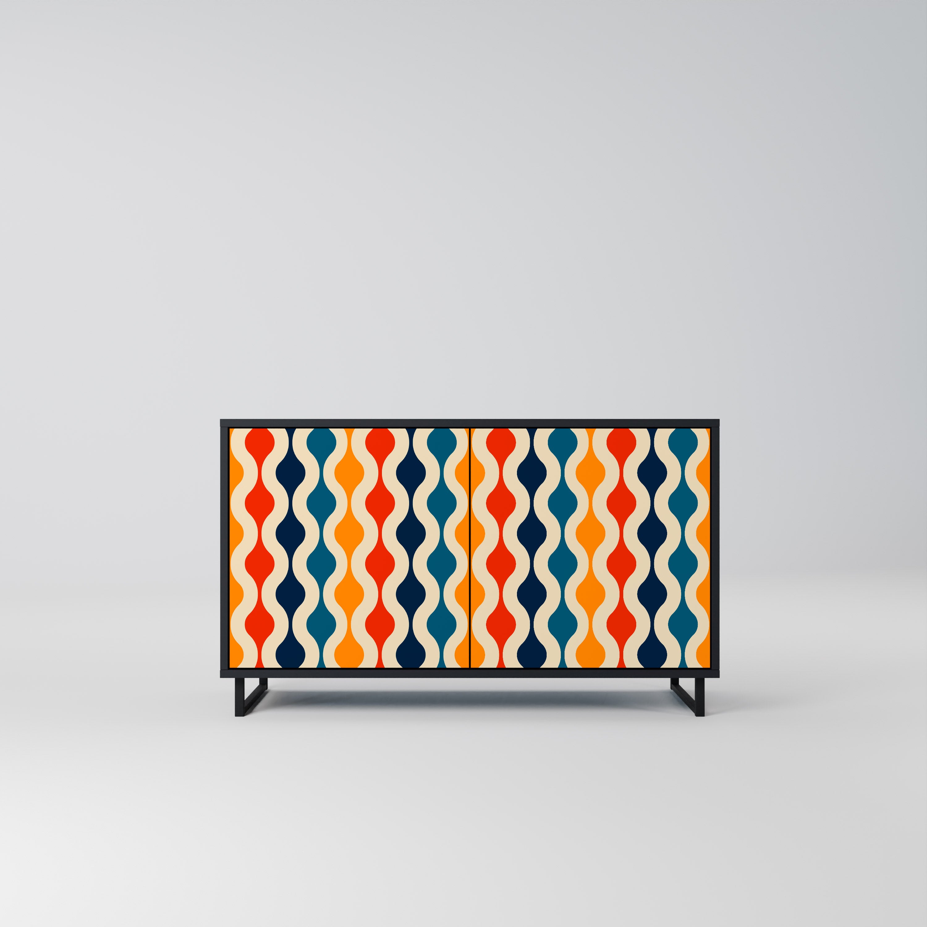 COLORFUL NOSTALGIA 2-Door Sideboard in Black Finish