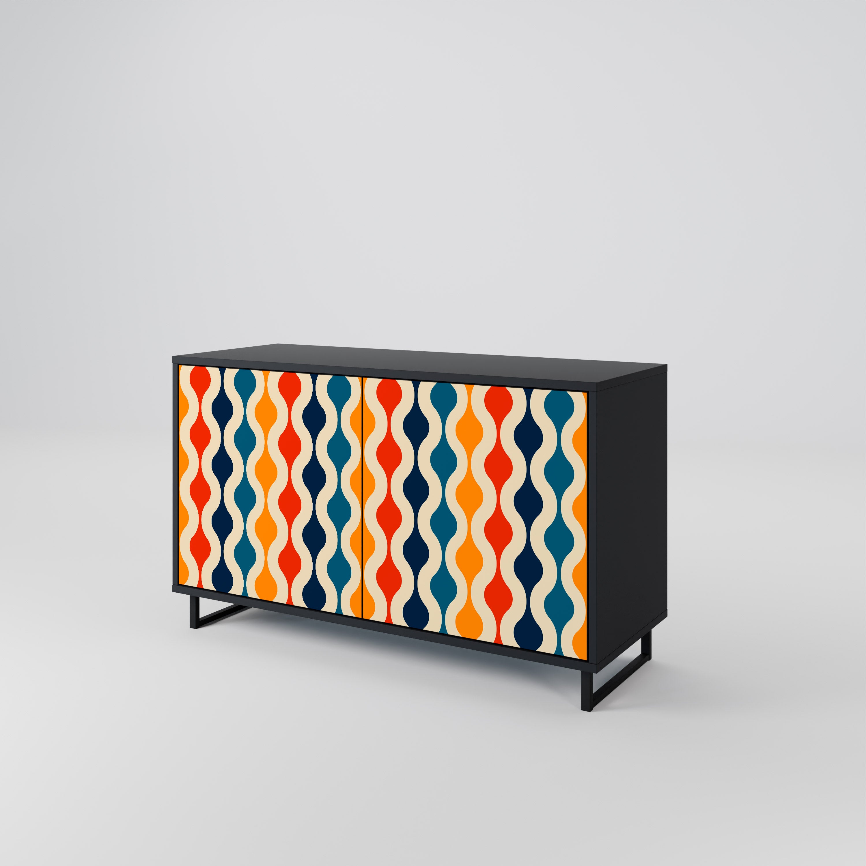 COLORFUL NOSTALGIA 2-Door Sideboard in Black Finish