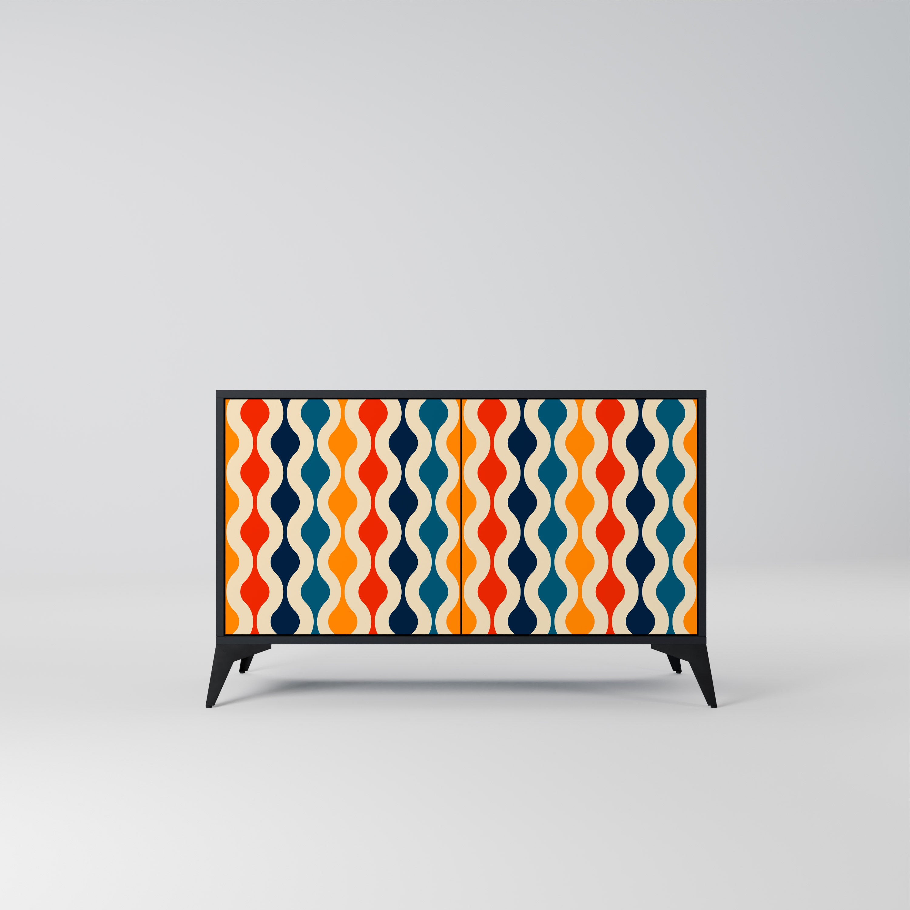 COLORFUL NOSTALGIA 2-Door Sideboard in Black Finish