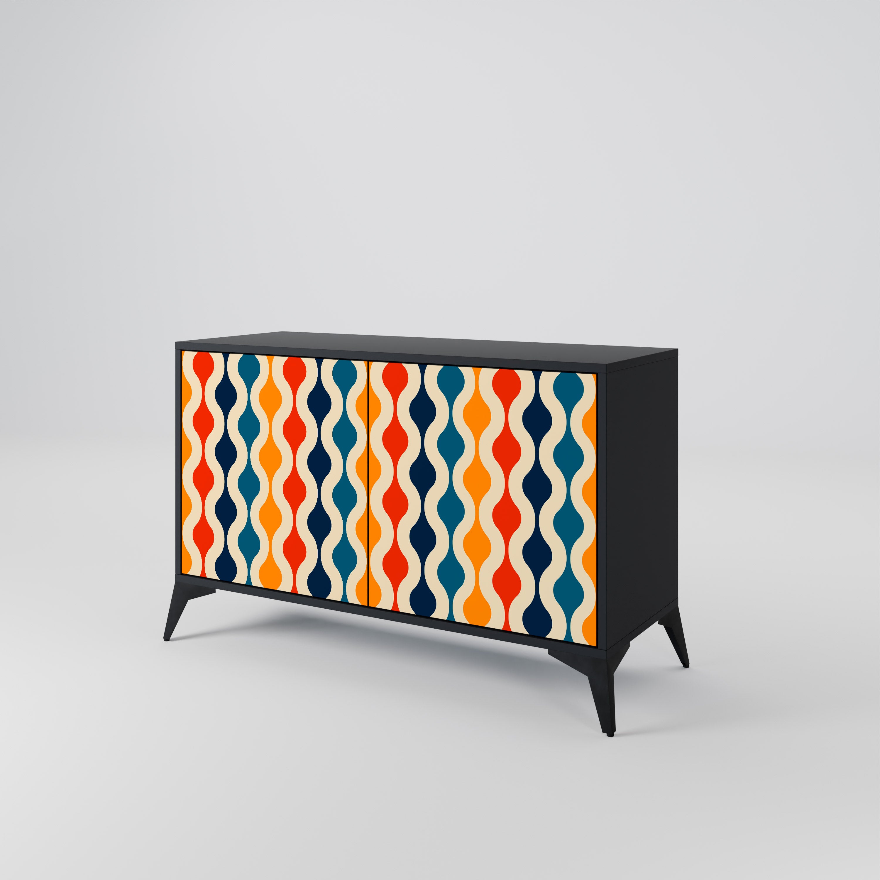 COLORFUL NOSTALGIA 2-Door Sideboard in Black Finish