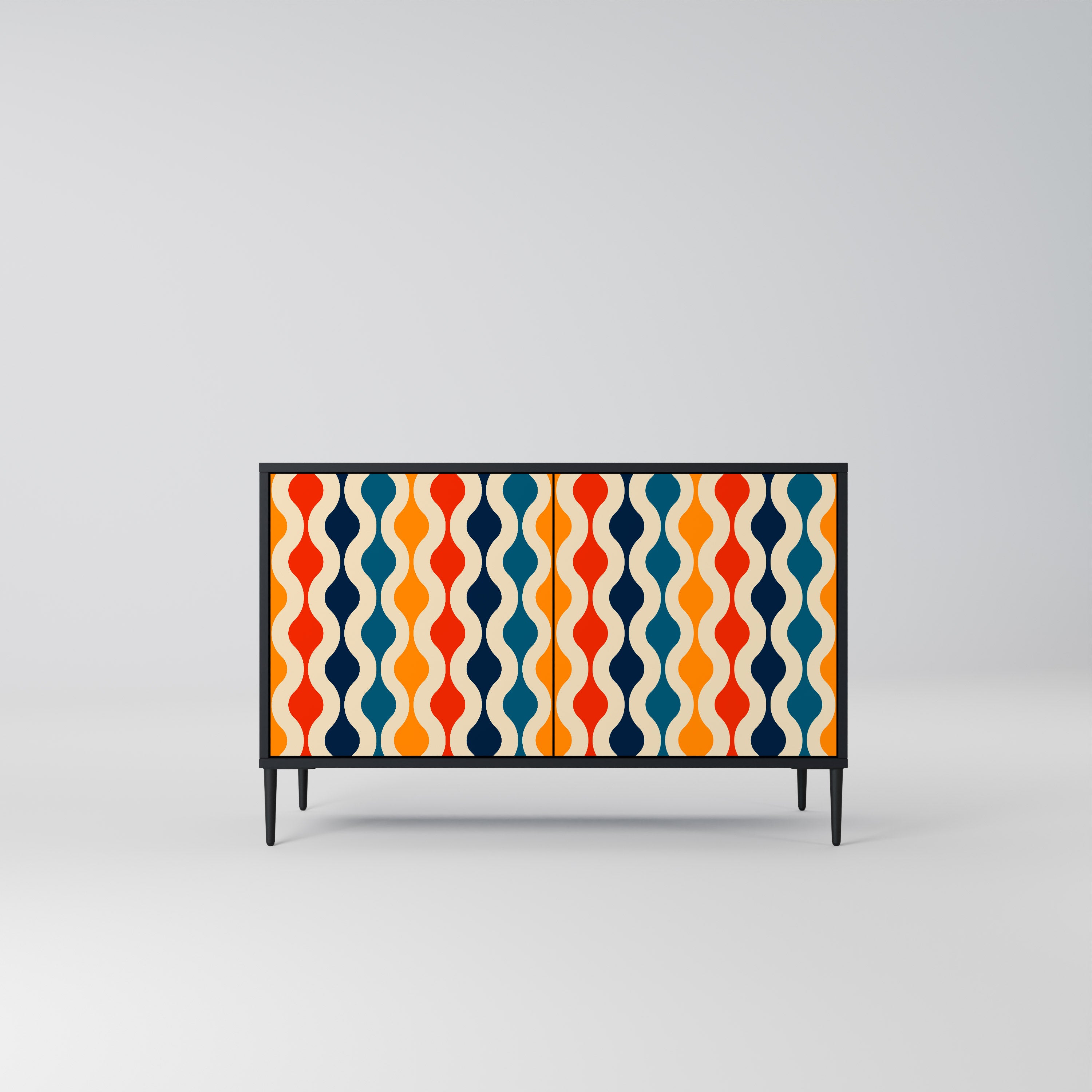 COLORFUL NOSTALGIA 2-Door Sideboard in Black Finish