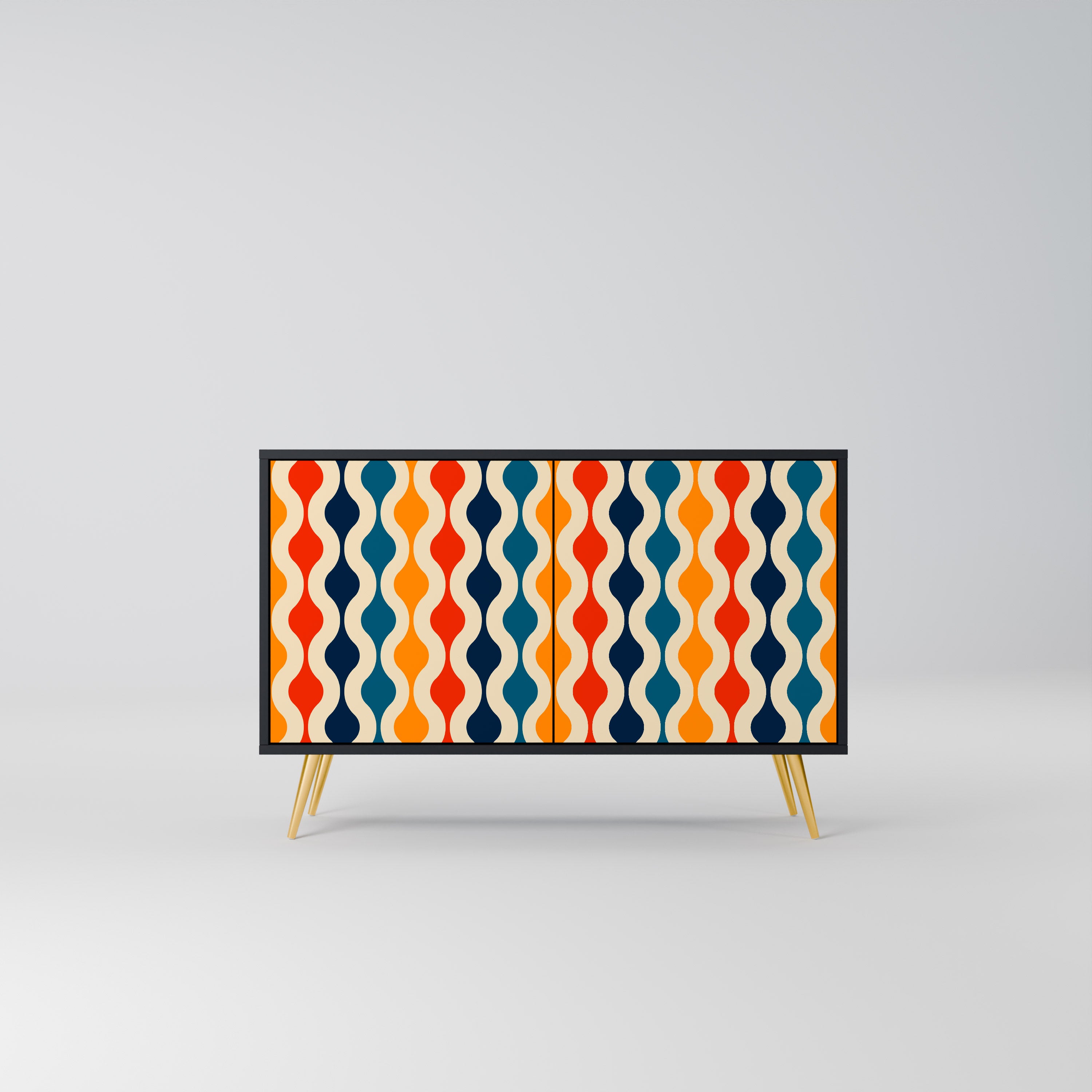 COLORFUL NOSTALGIA 2-Door Sideboard in Black Finish