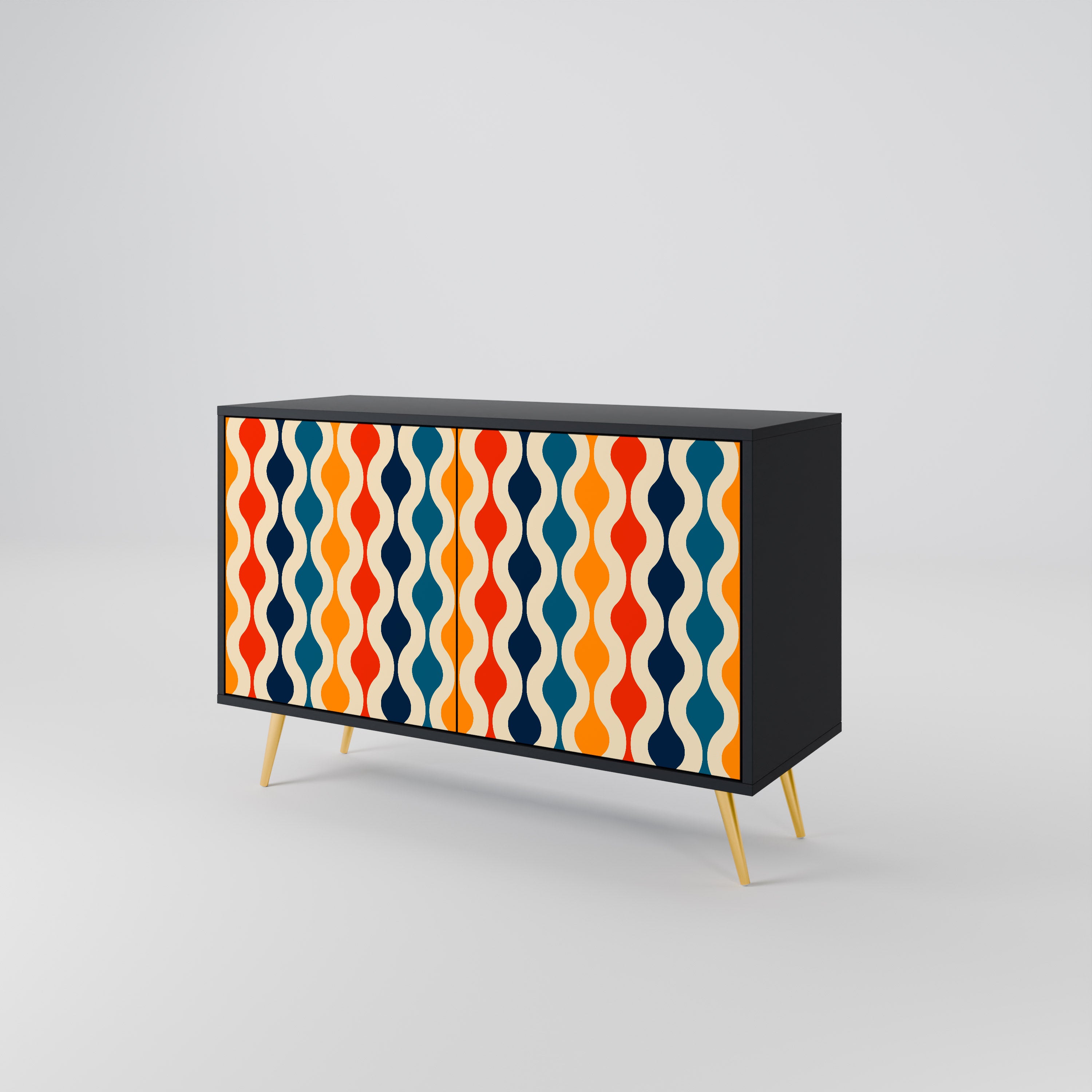 COLORFUL NOSTALGIA 2-Door Sideboard in Black Finish