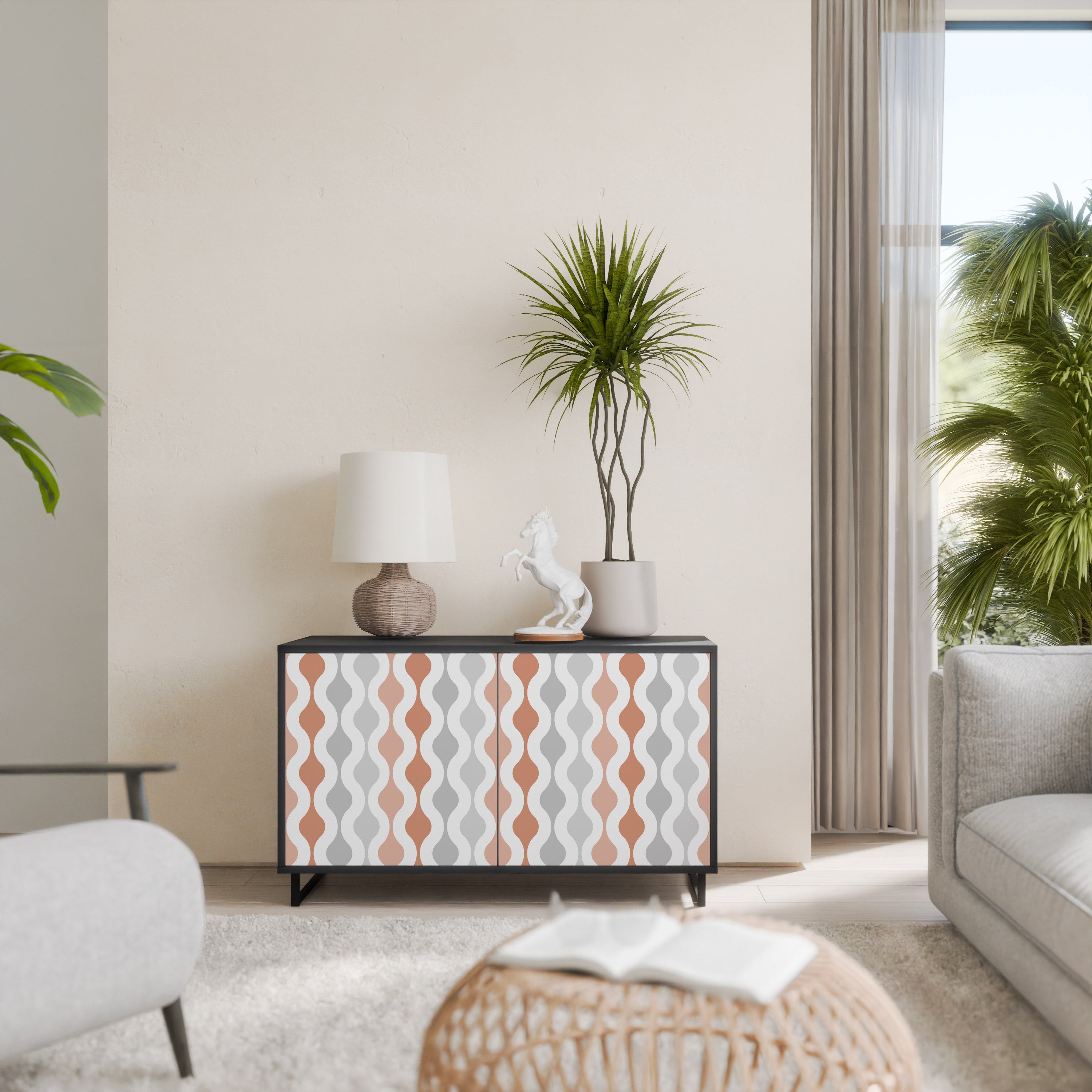 HAZY NOSTALGIA 2-Door Sideboard in Black Finish