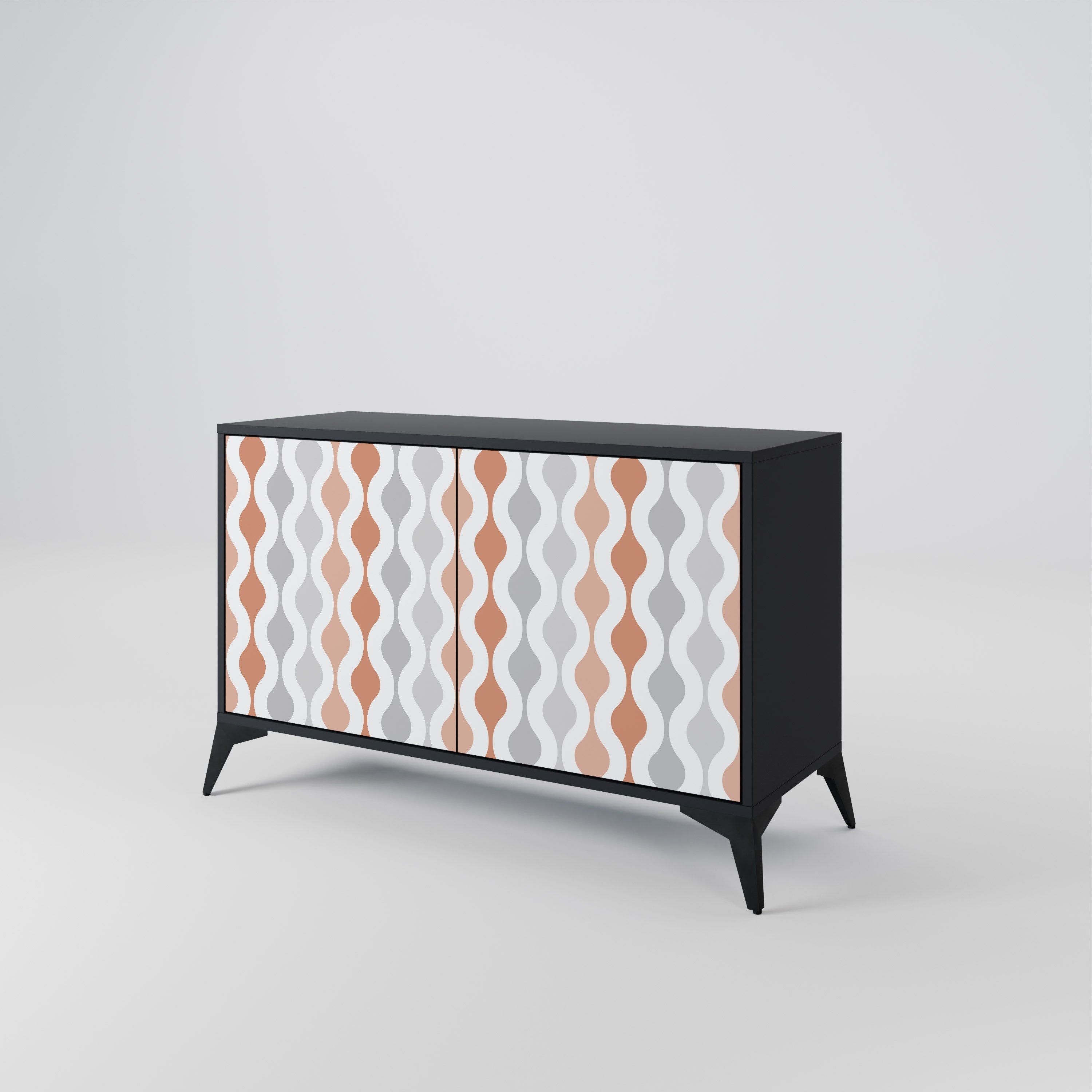 HAZY NOSTALGIA 2-Door Sideboard in Black Finish