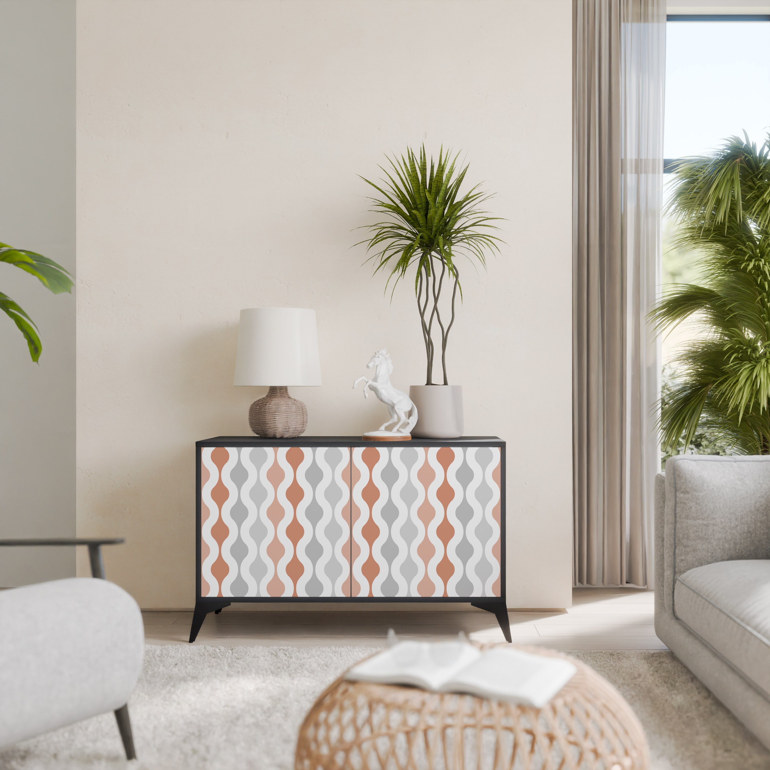 HAZY NOSTALGIA 2-Door Sideboard in Black Finish