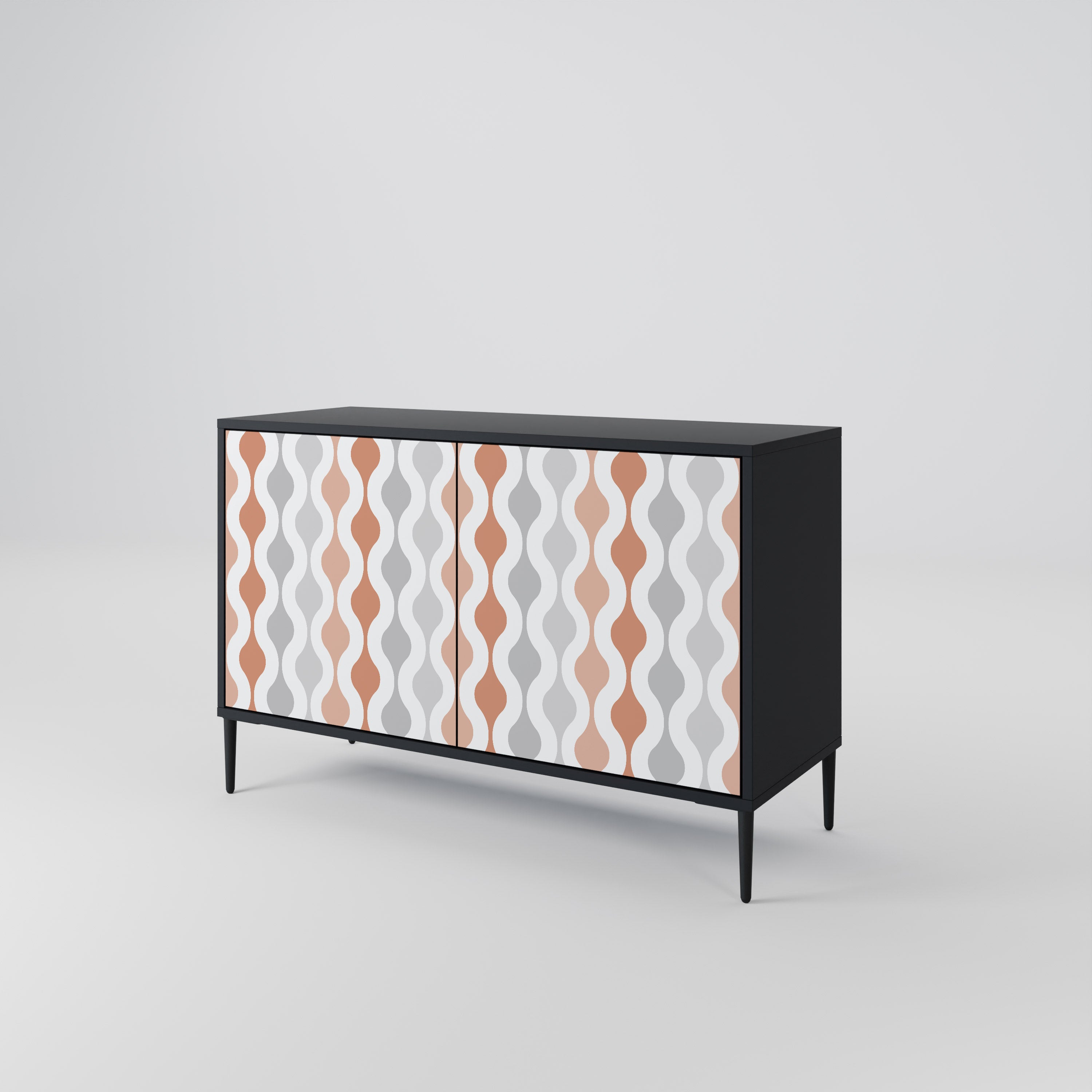 HAZY NOSTALGIA 2-Door Sideboard in Black Finish