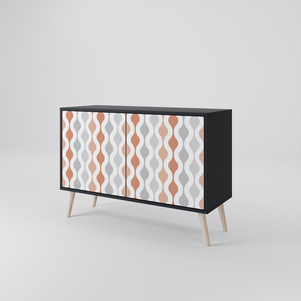 HAZY NOSTALGIA 2-Door Sideboard in Black Finish