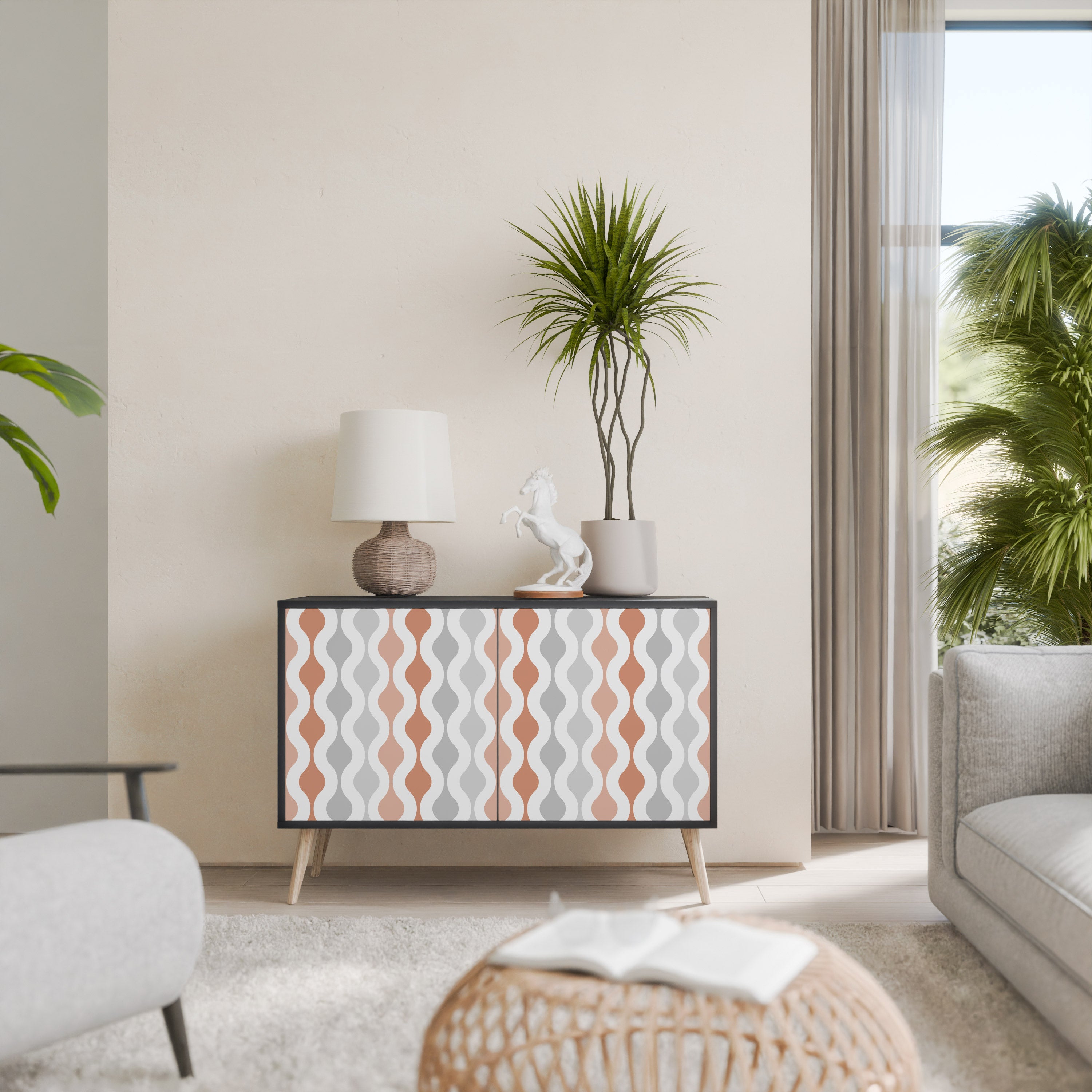 HAZY NOSTALGIA 2-Door Sideboard in Black Finish