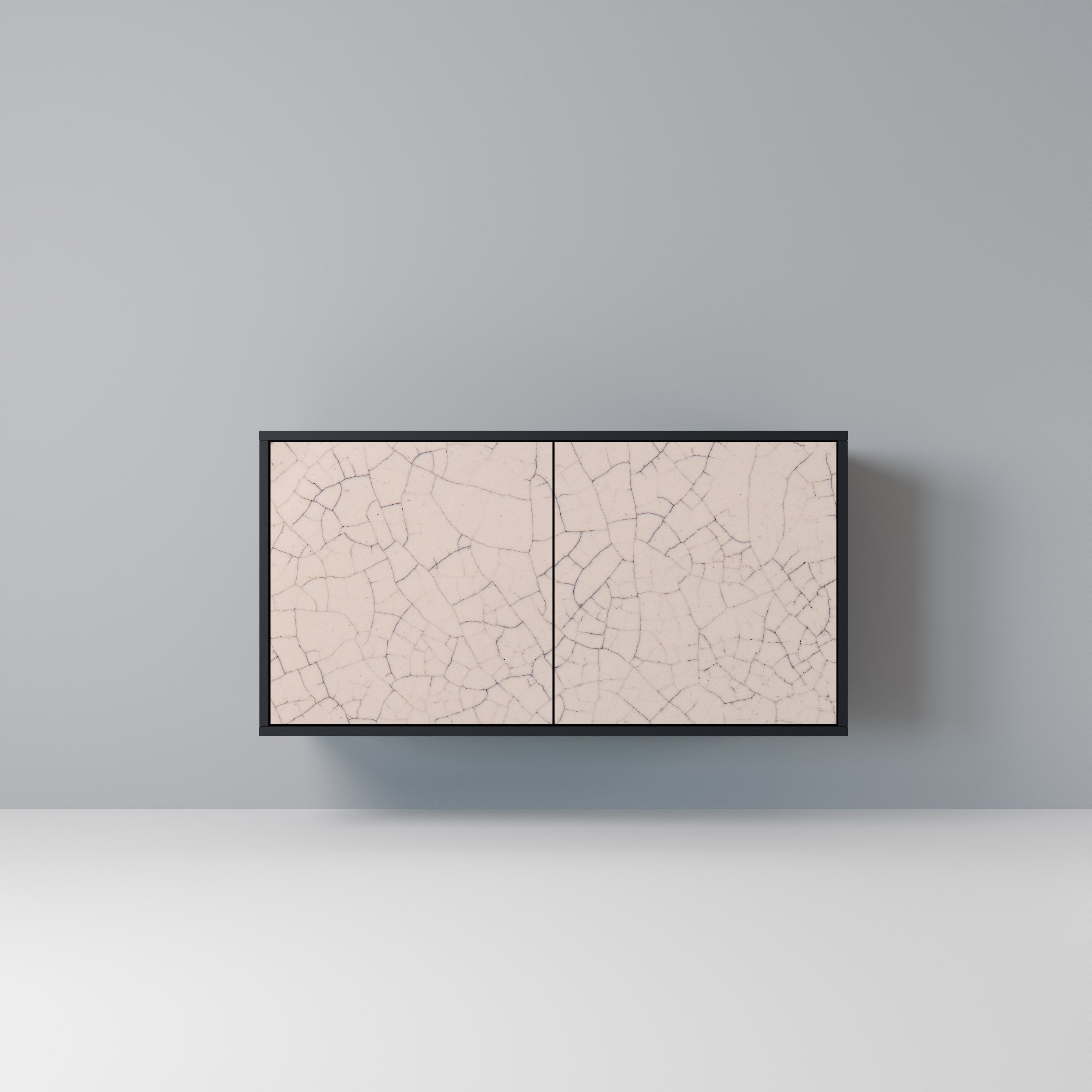 CERAMIC TEXTURE 2-Door Sideboard in Black Finish