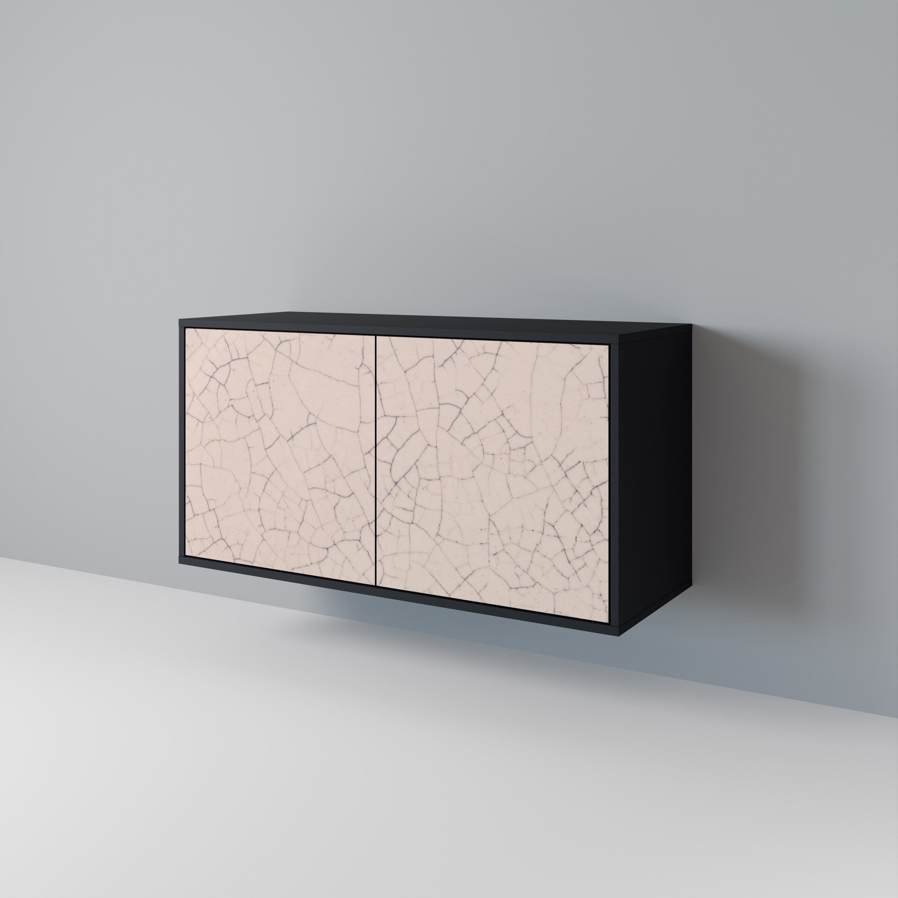 CERAMIC TEXTURE 2-Door Sideboard in Black Finish