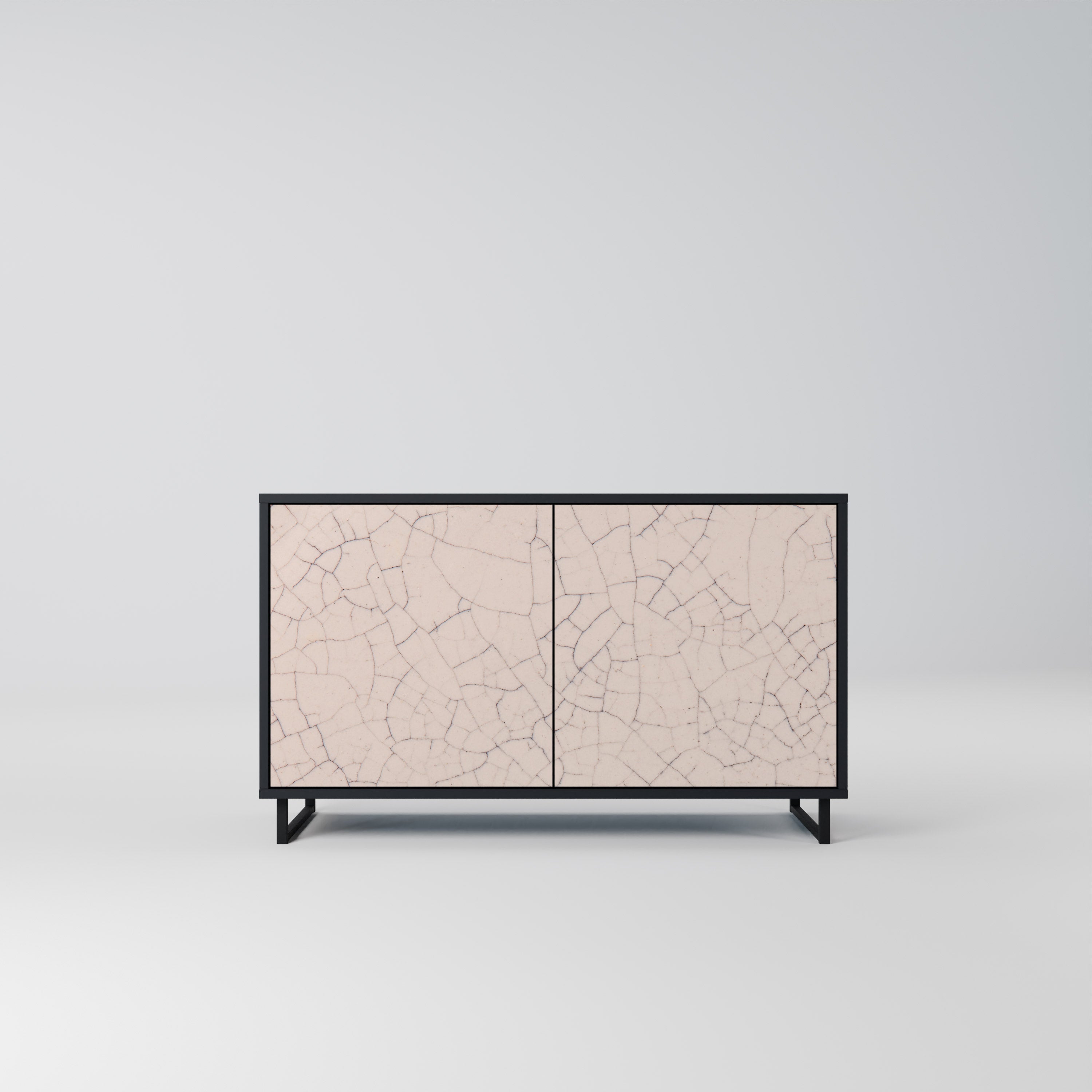 CERAMIC TEXTURE 2-Door Sideboard in Black Finish