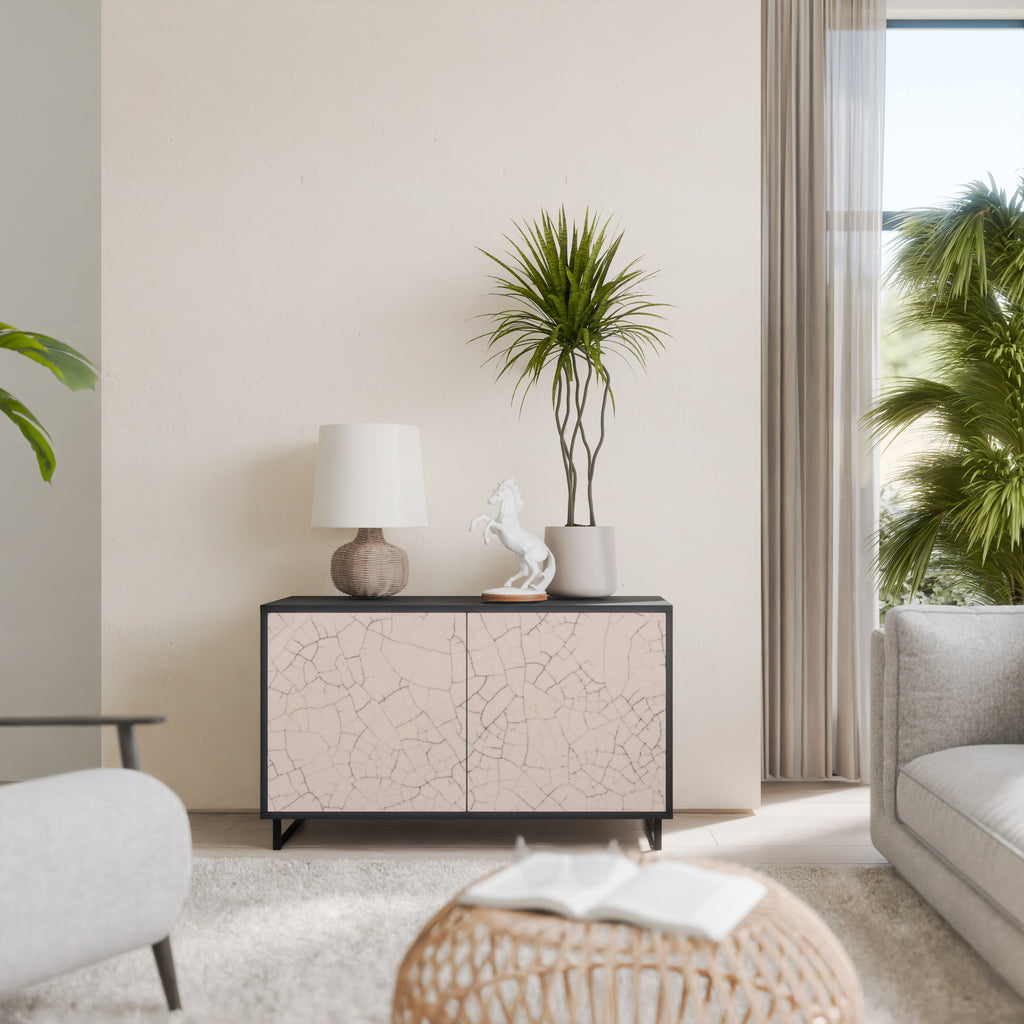 CERAMIC TEXTURE 2-Door Sideboard in Black Finish