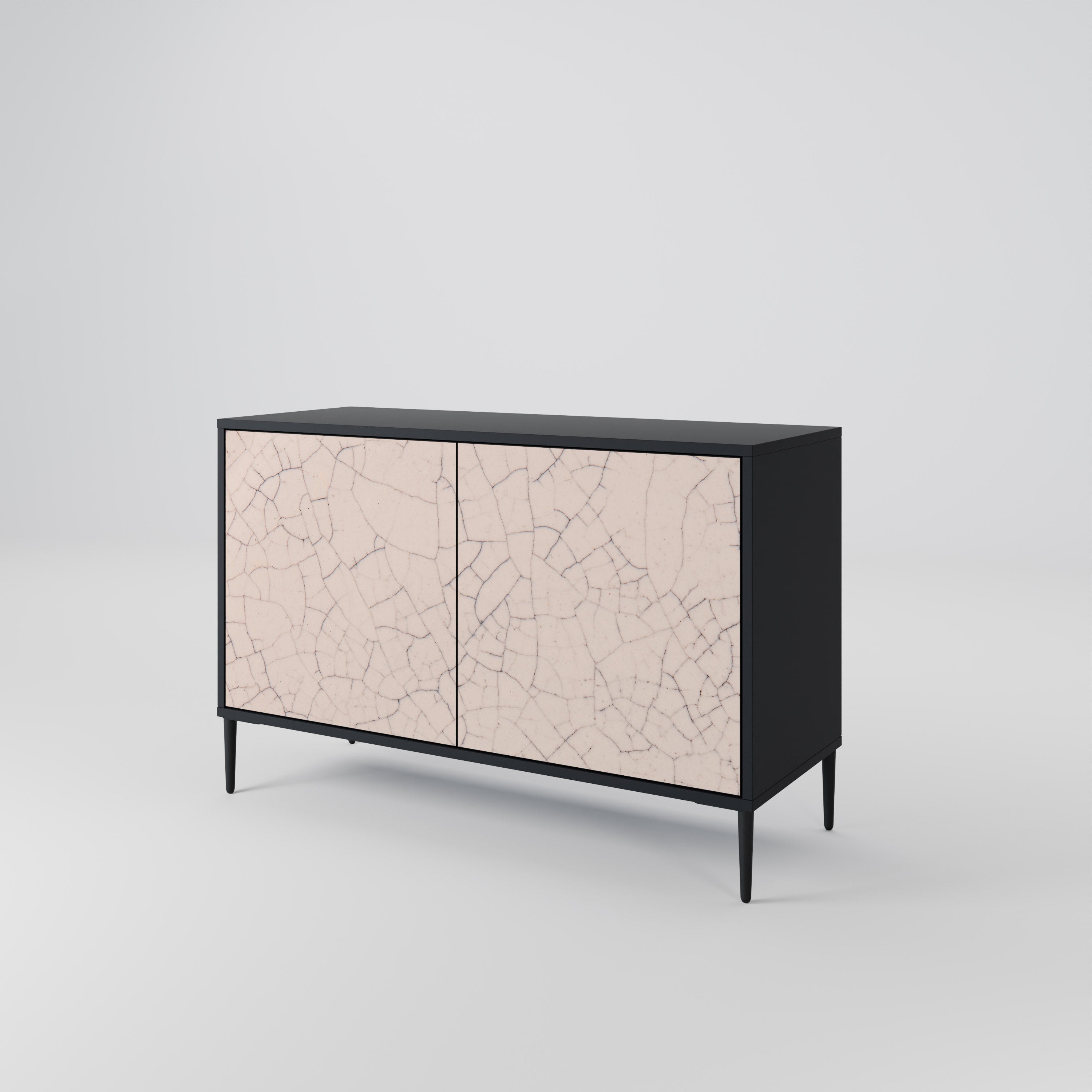 CERAMIC TEXTURE 2-Door Sideboard in Black Finish