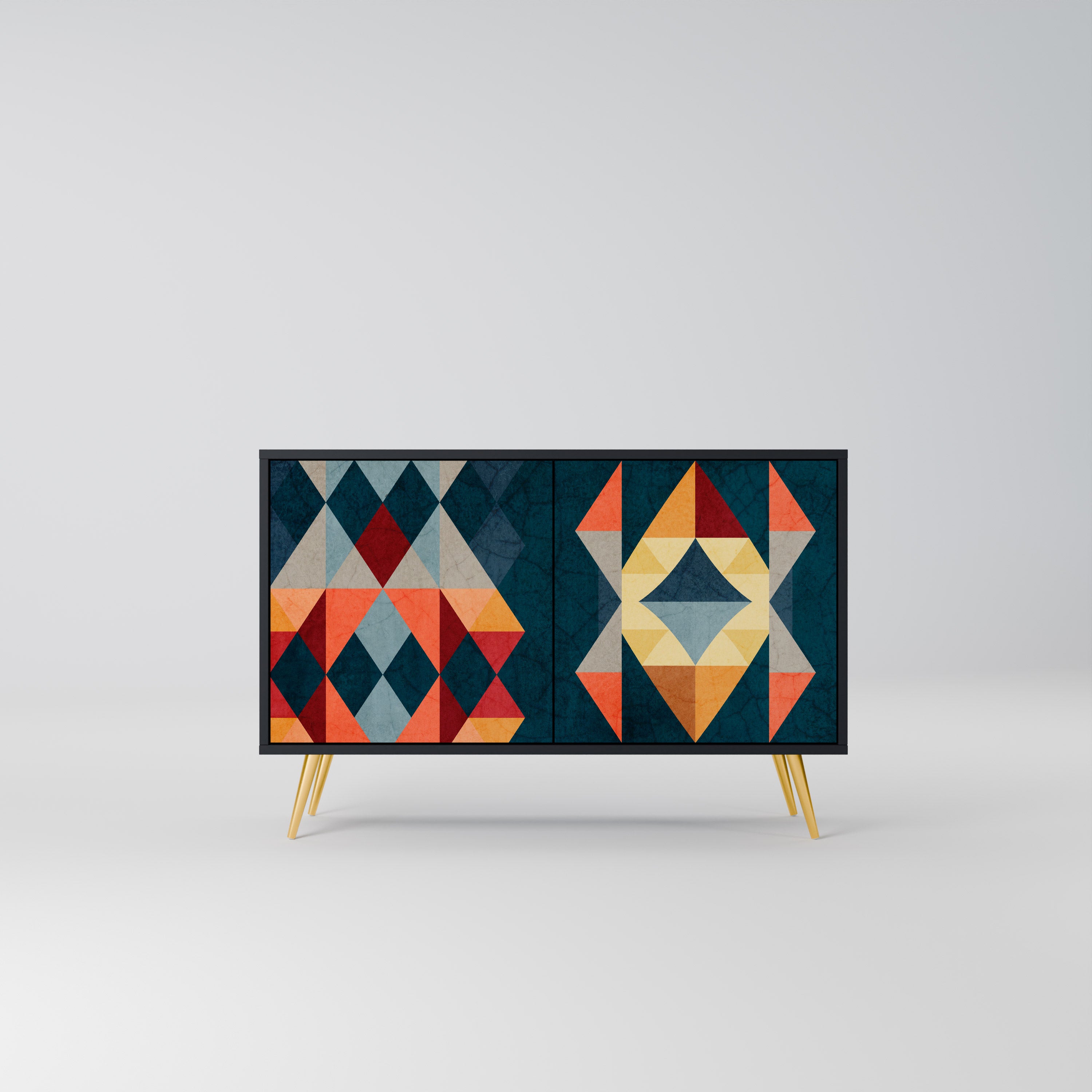 CRACKED ILLUSION 2-Door Sideboard in Black Finish