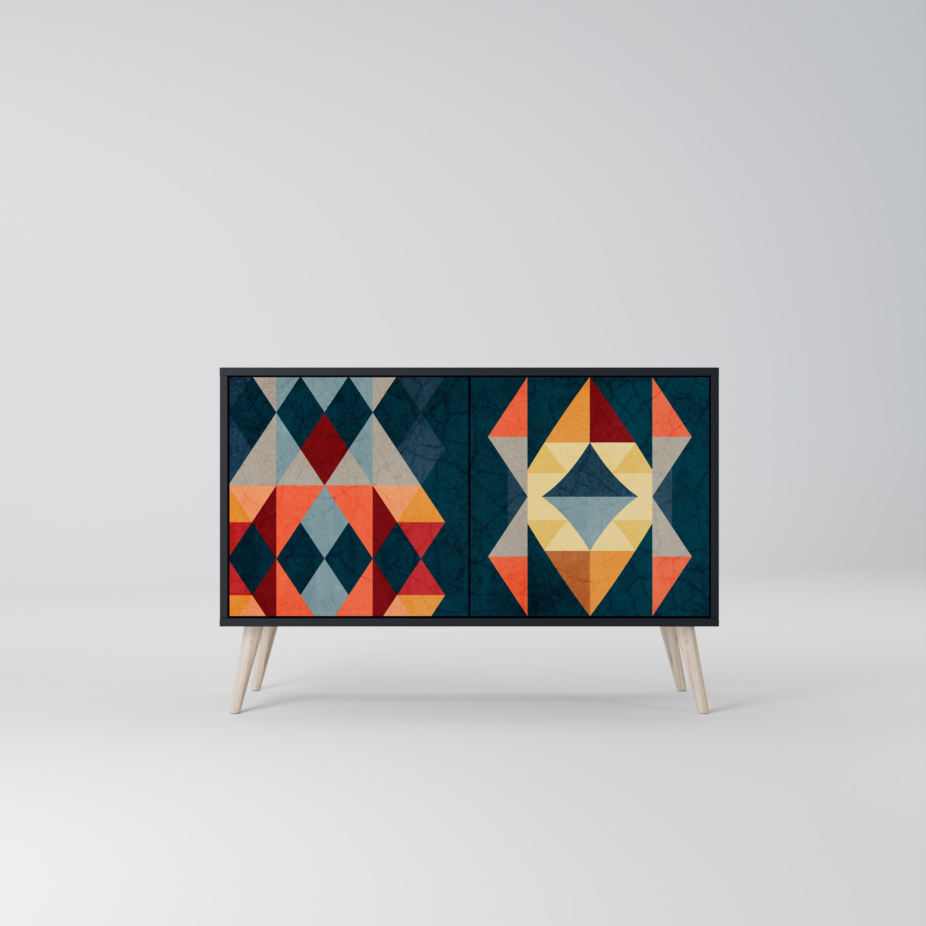 CRACKED ILLUSION 2-Door Sideboard in Black Finish