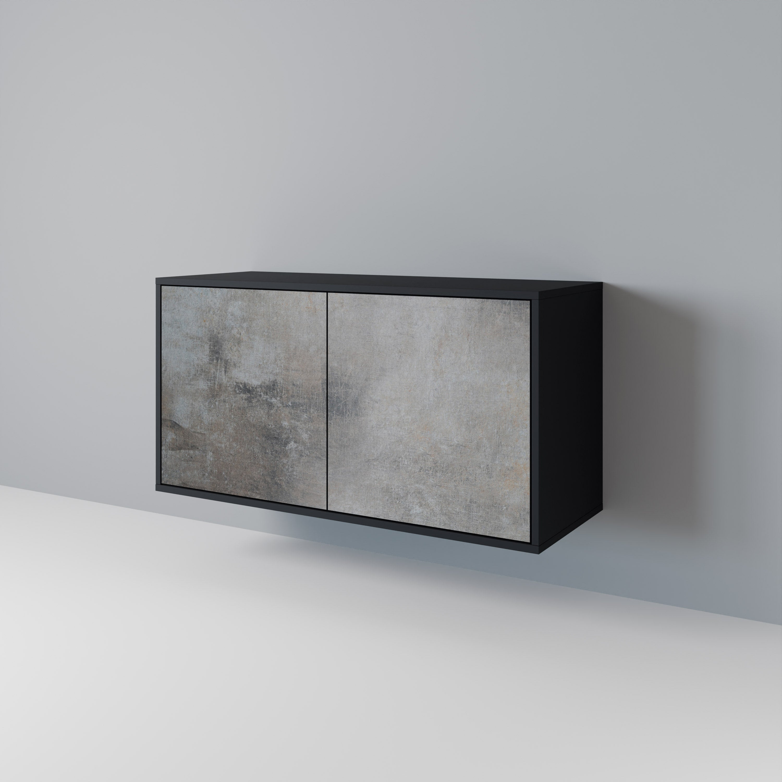 CONCRETE WALL 2-Door Sideboard in Black Finish