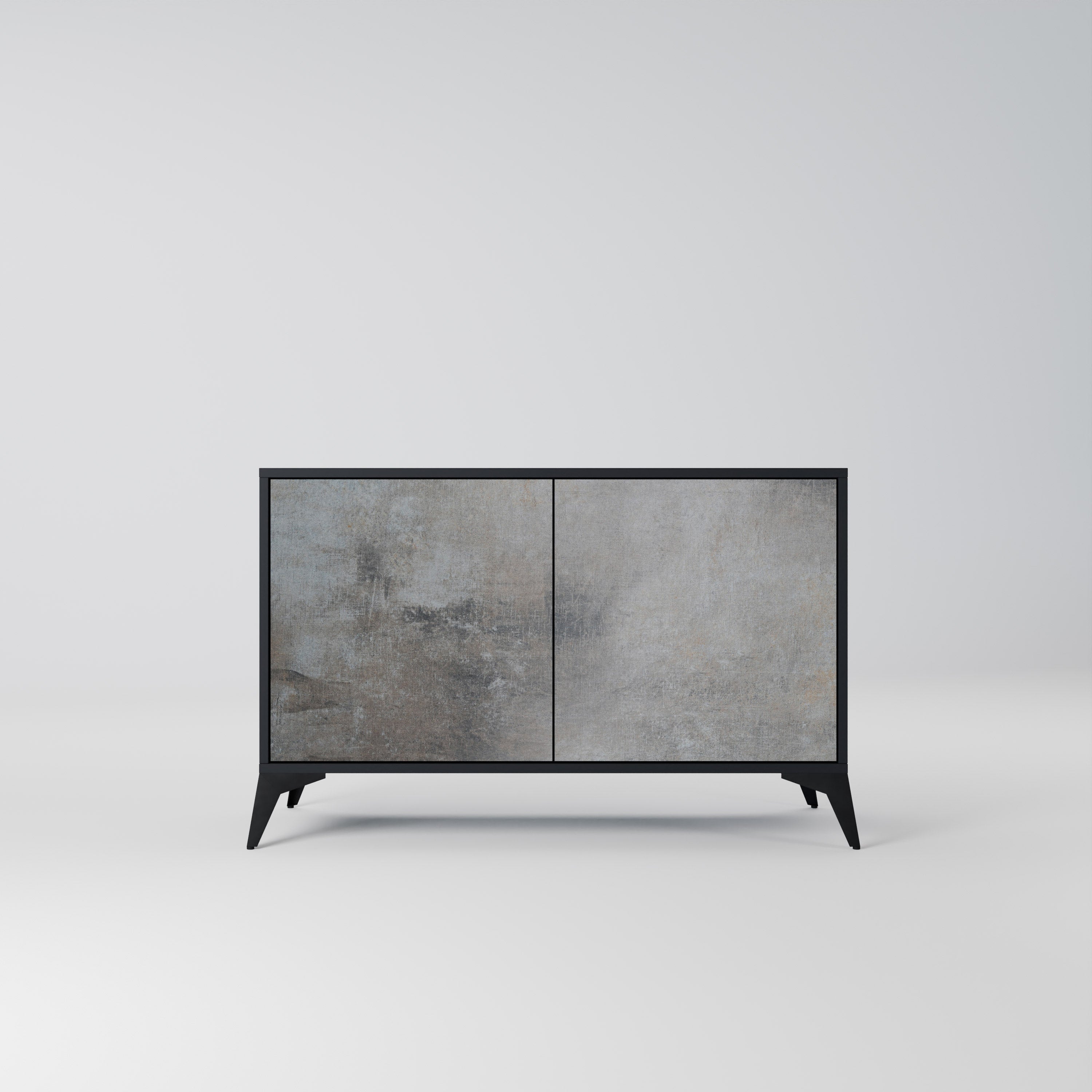 CONCRETE WALL 2-Door Sideboard in Black Finish