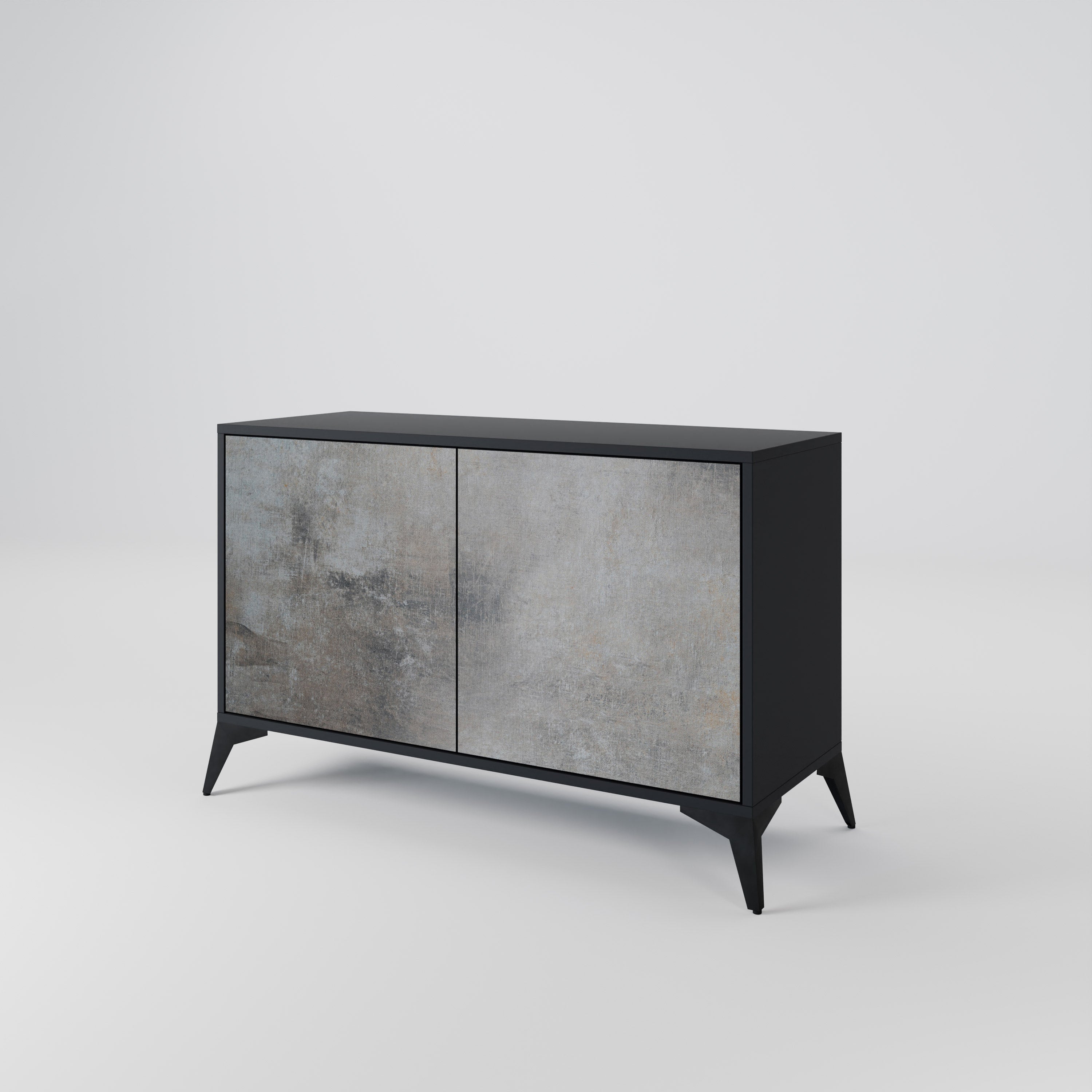 CONCRETE WALL 2-Door Sideboard in Black Finish