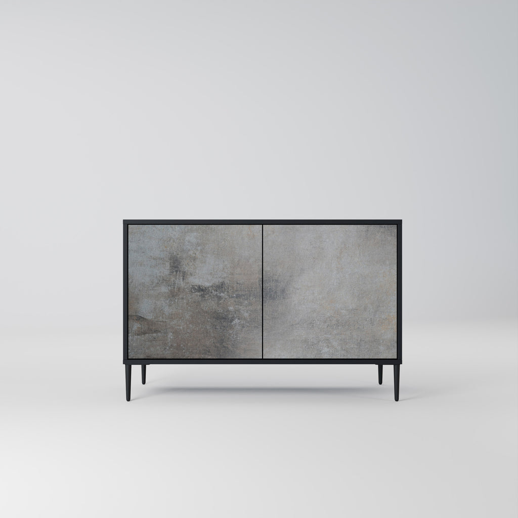 CONCRETE WALL 2-Door Sideboard in Black Finish