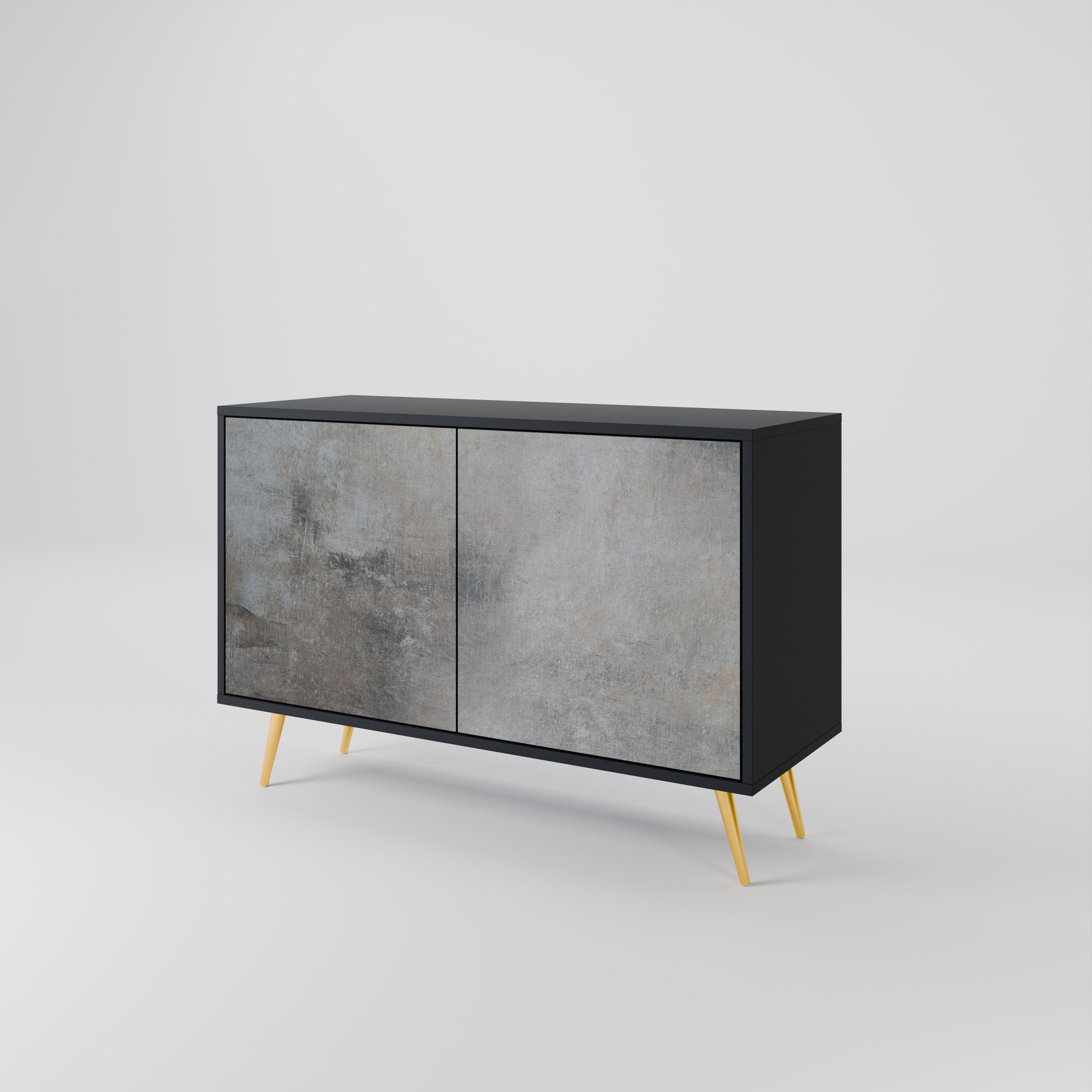 CONCRETE WALL 2-Door Sideboard in Black Finish