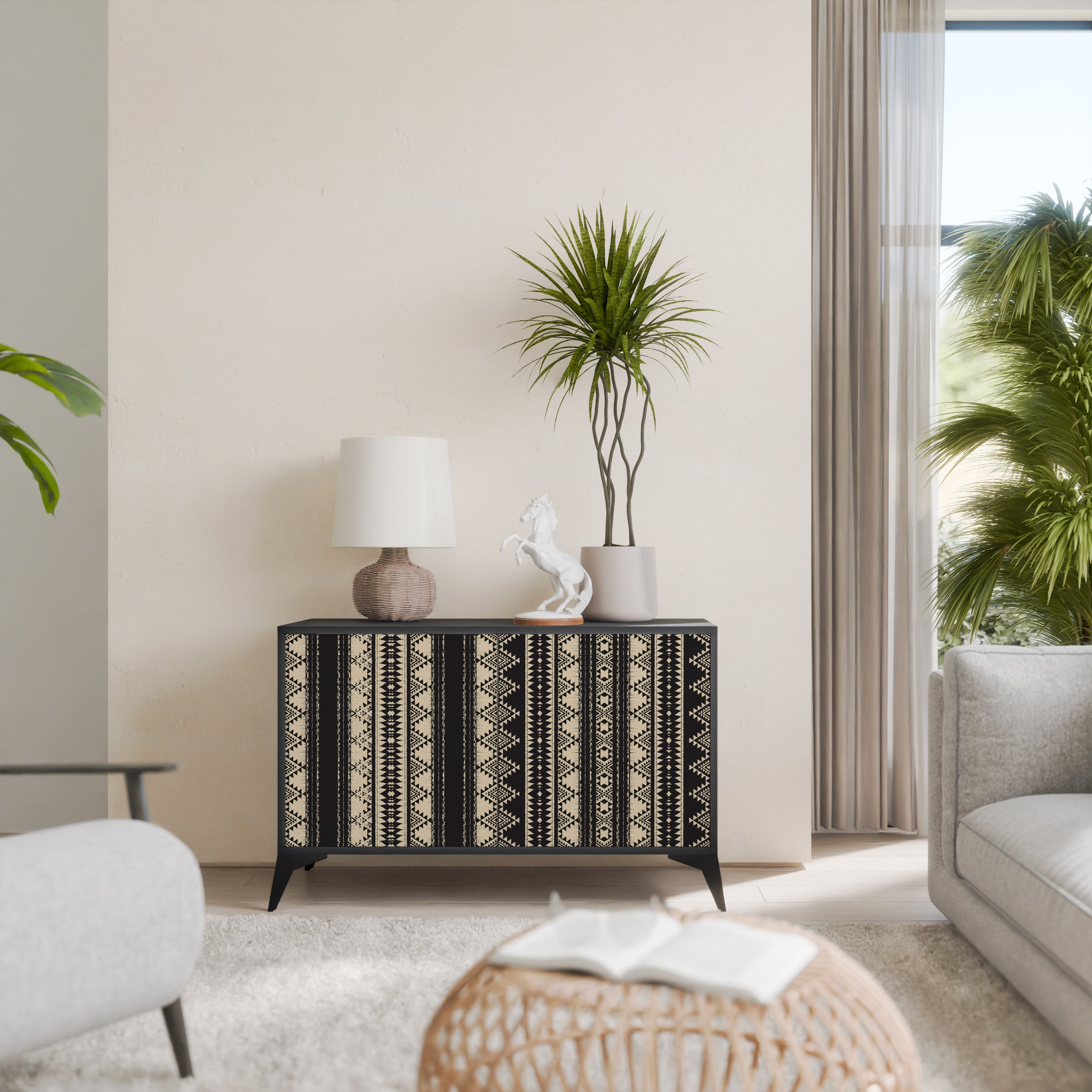 AZTEC 2-Door Sideboard in Black Finish