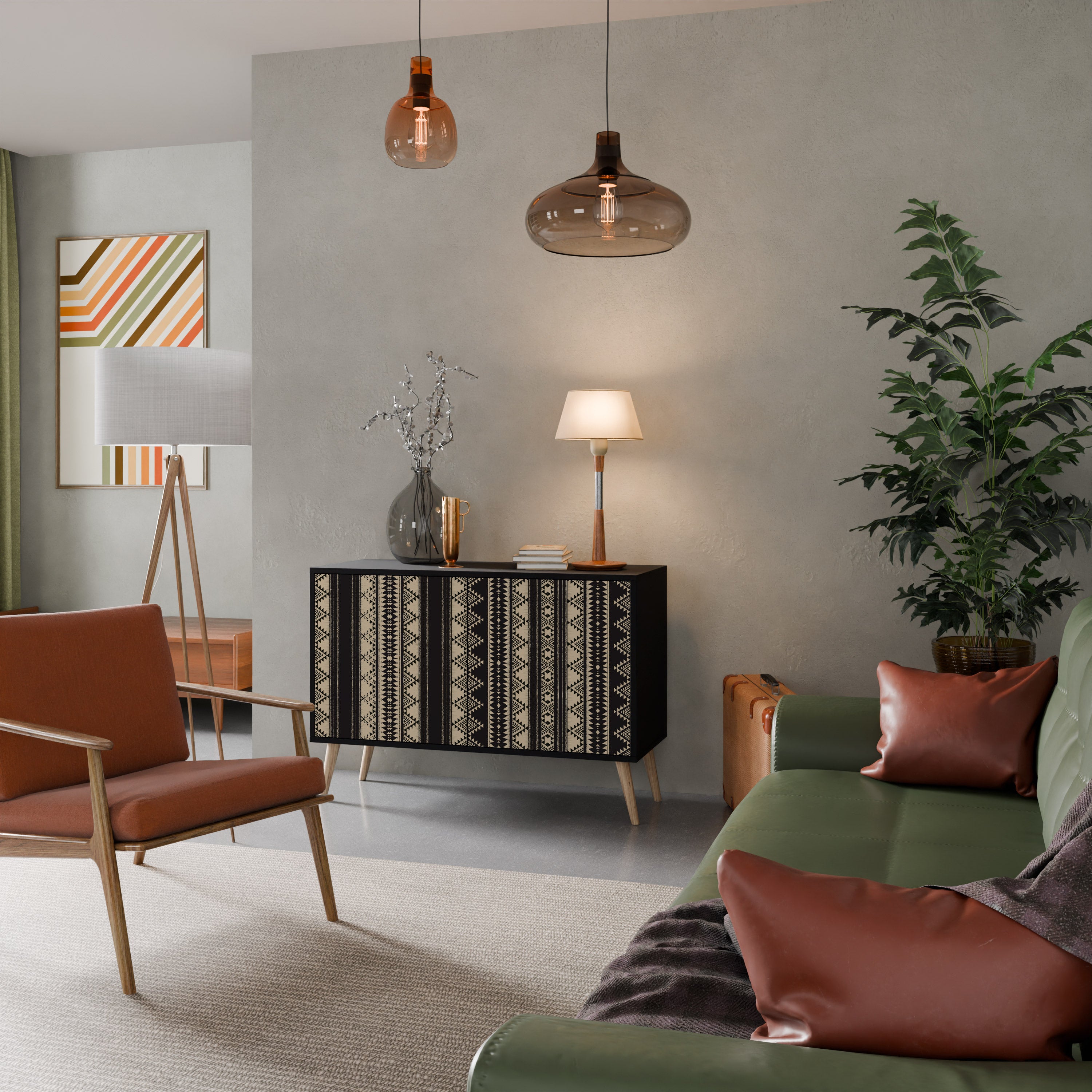 AZTEC 2-Door Sideboard in Black Finish