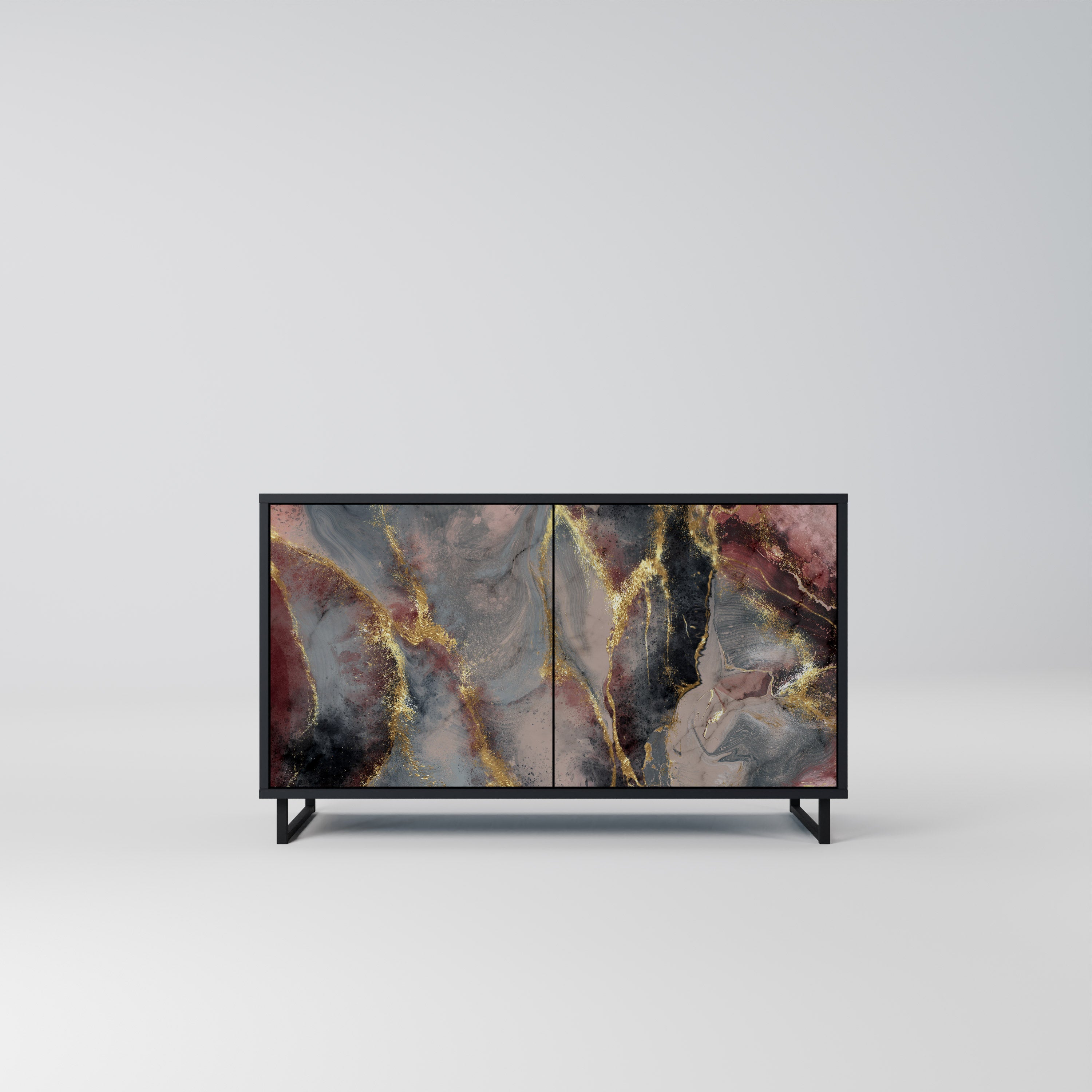 GOLDEN TIDES 2-Door Sideboard in Black Finish