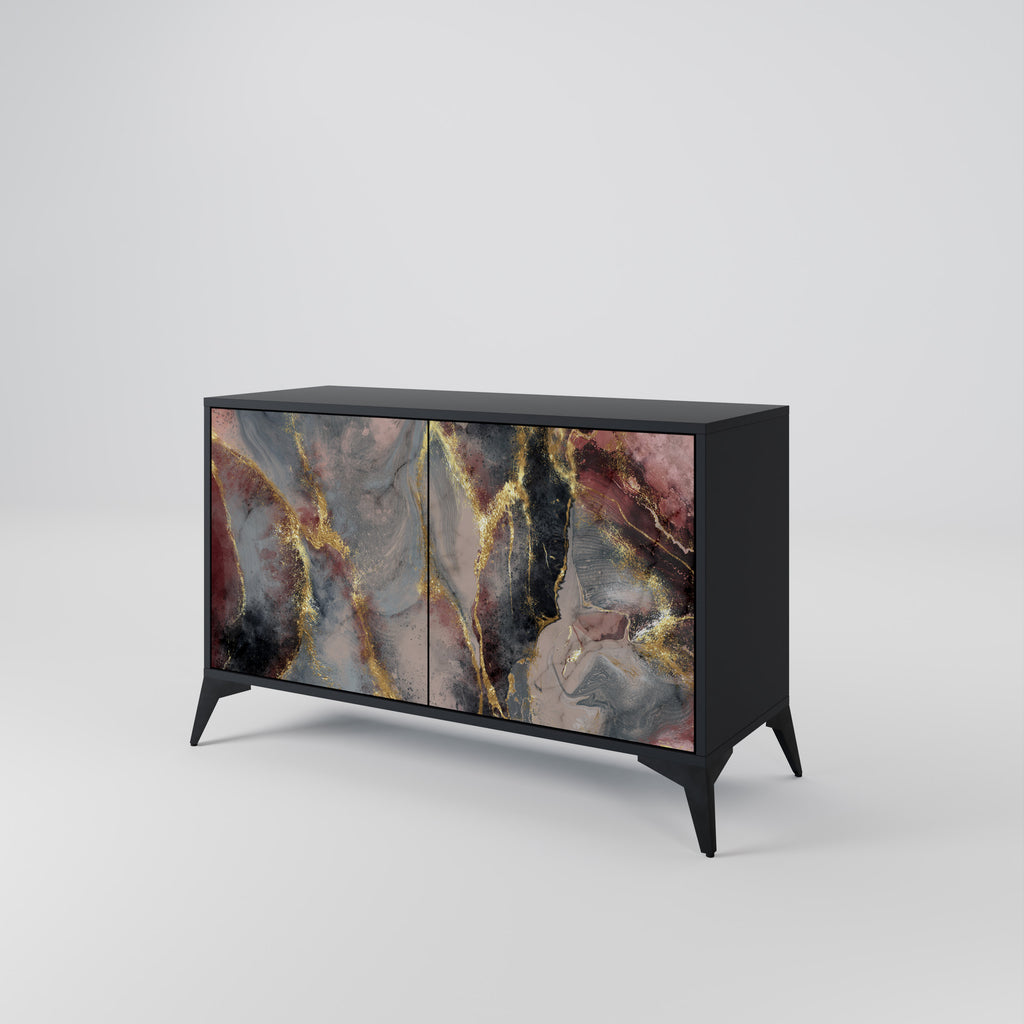 GOLDEN TIDES 2-Door Sideboard in Black Finish