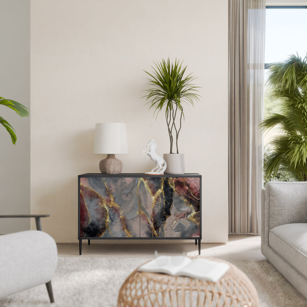 GOLDEN TIDES 2-Door Sideboard in Black Finish