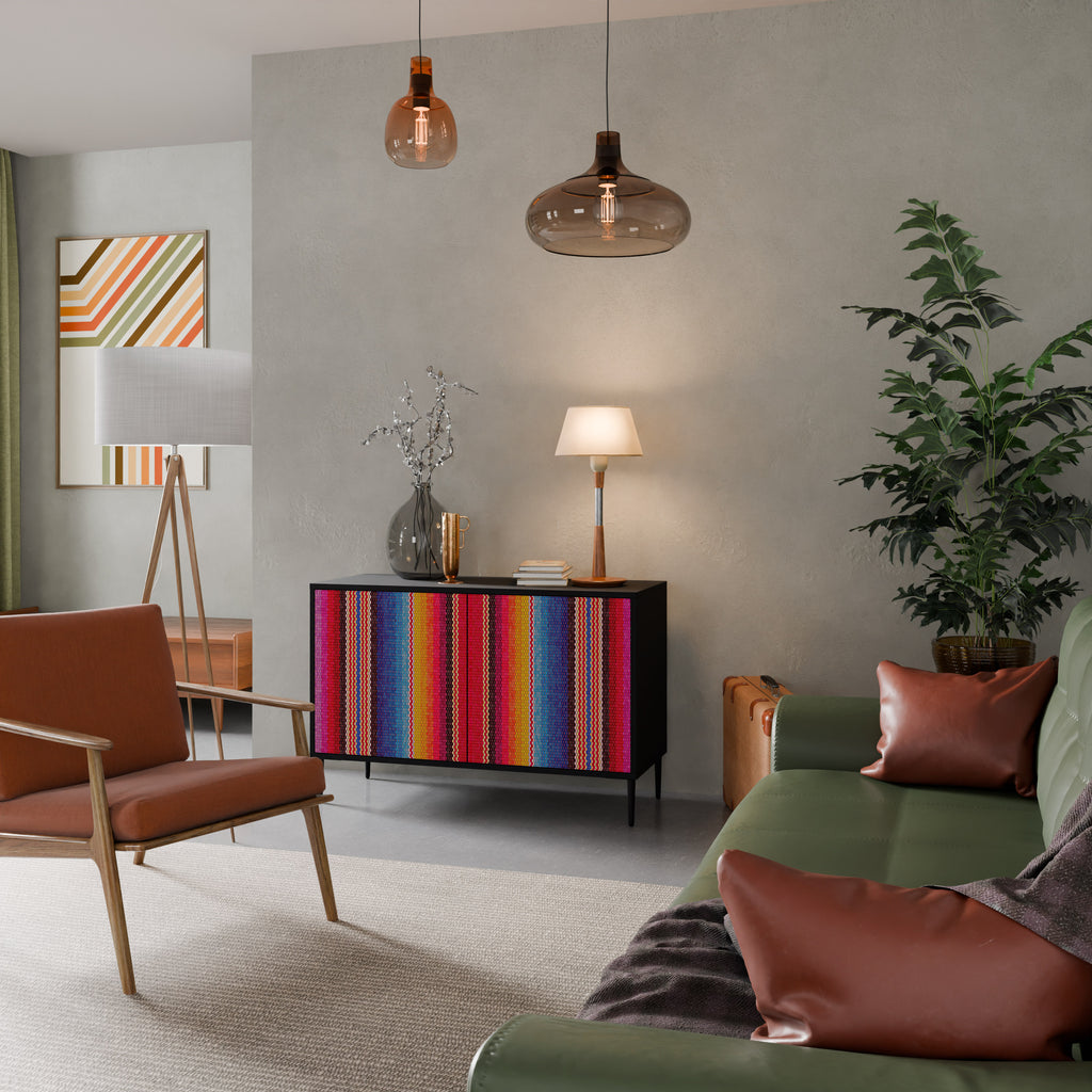 ETHNIC MEXICAN 2-Door Sideboard in Black Finish