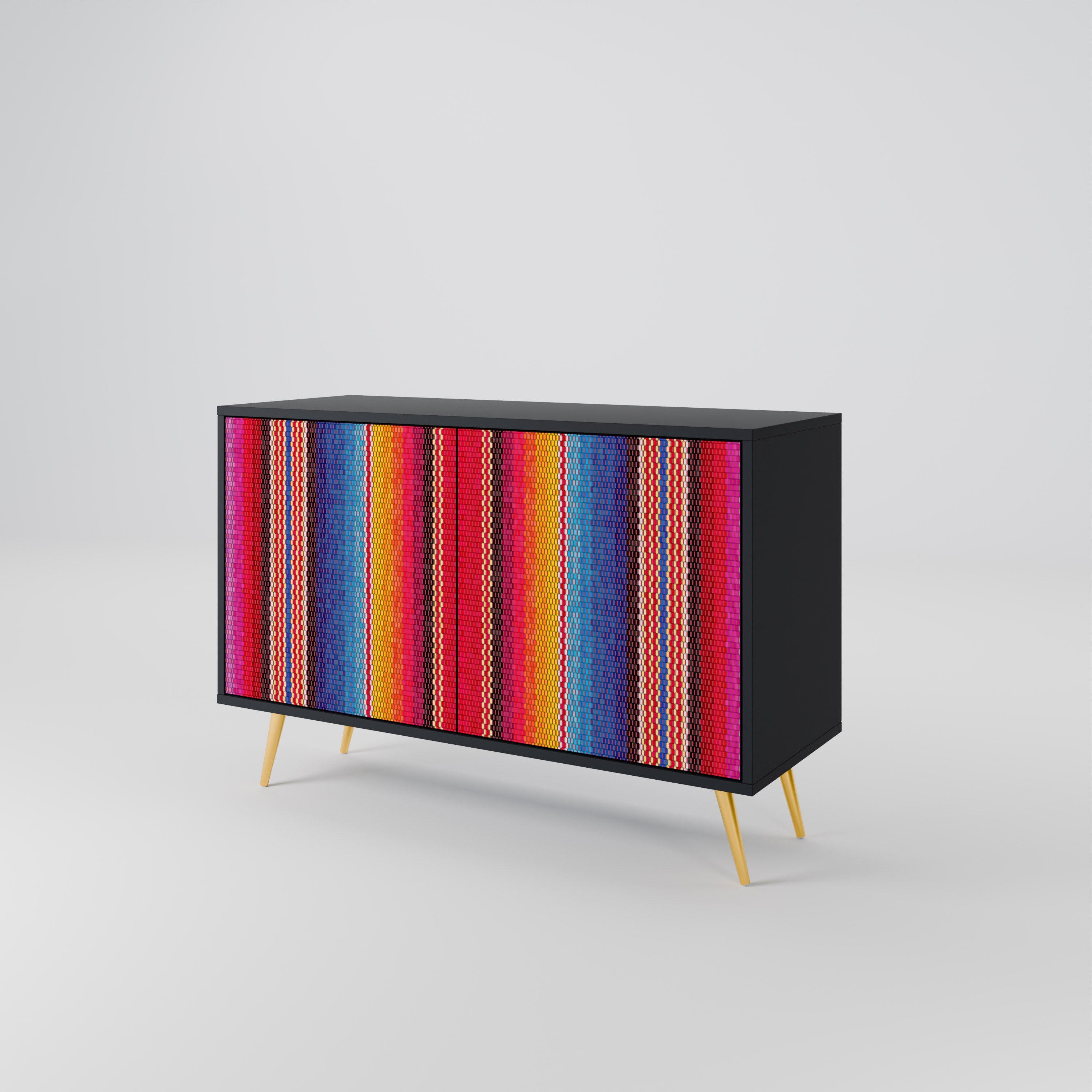 ETHNIC MEXICAN 2-Door Sideboard in Black Finish