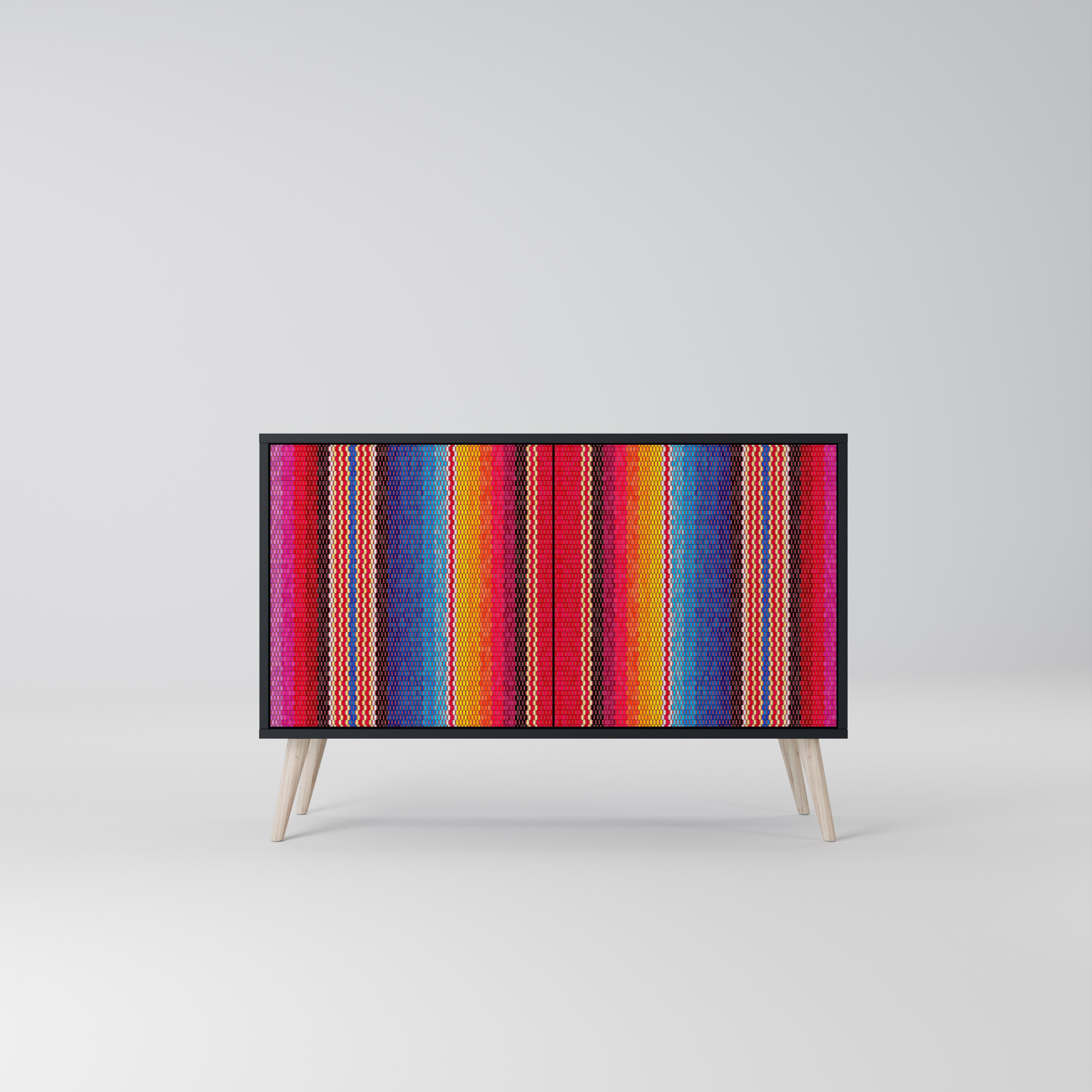 ETHNIC MEXICAN 2-Door Sideboard in Black Finish